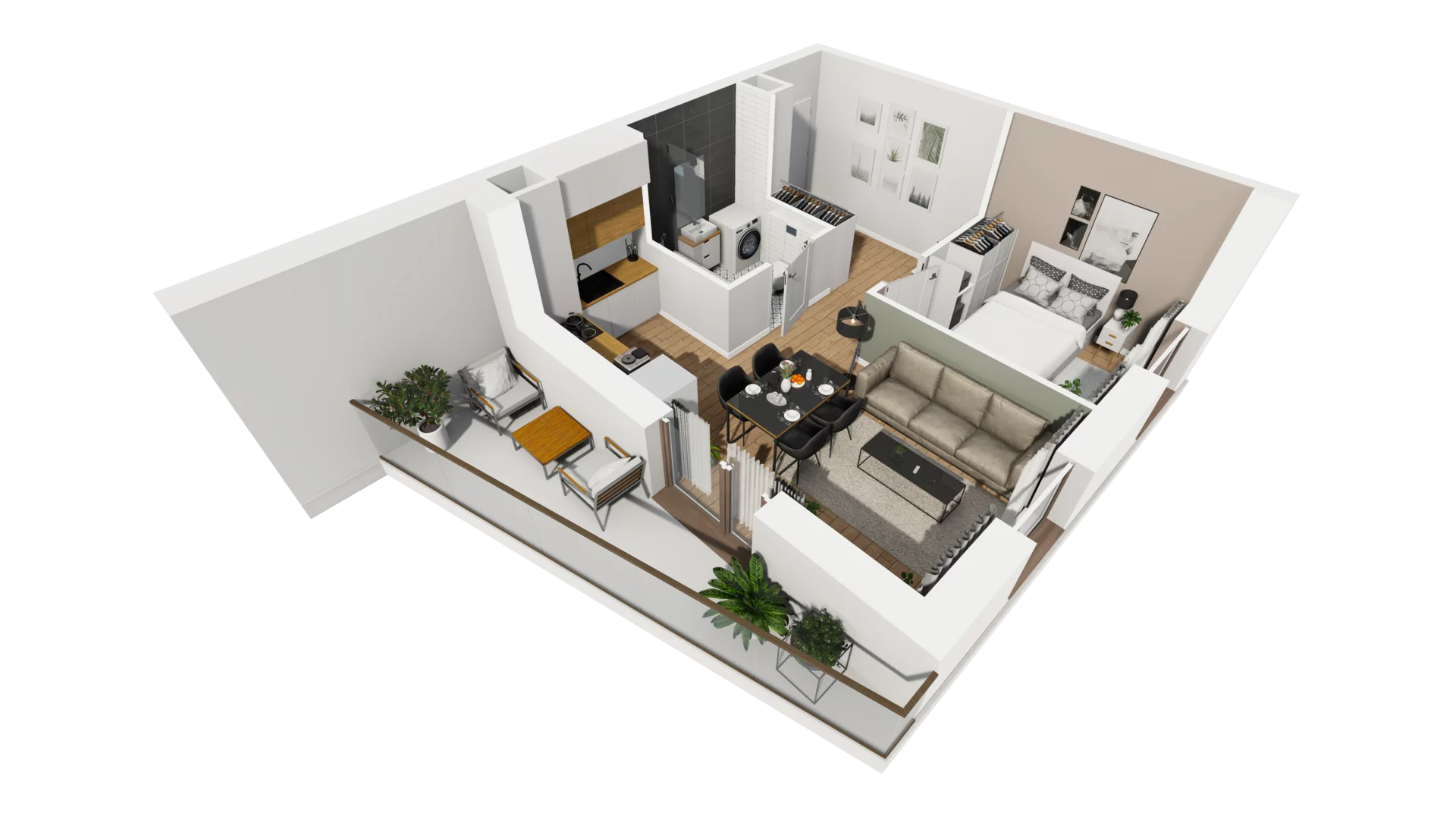 2 pokoje, mieszkanie 35,78 m², piętro 4, oferta nr F/52, Osiedle Synteza bud. E, F, Gdańsk, Piecki-Migowo, Morena, ul. Lema