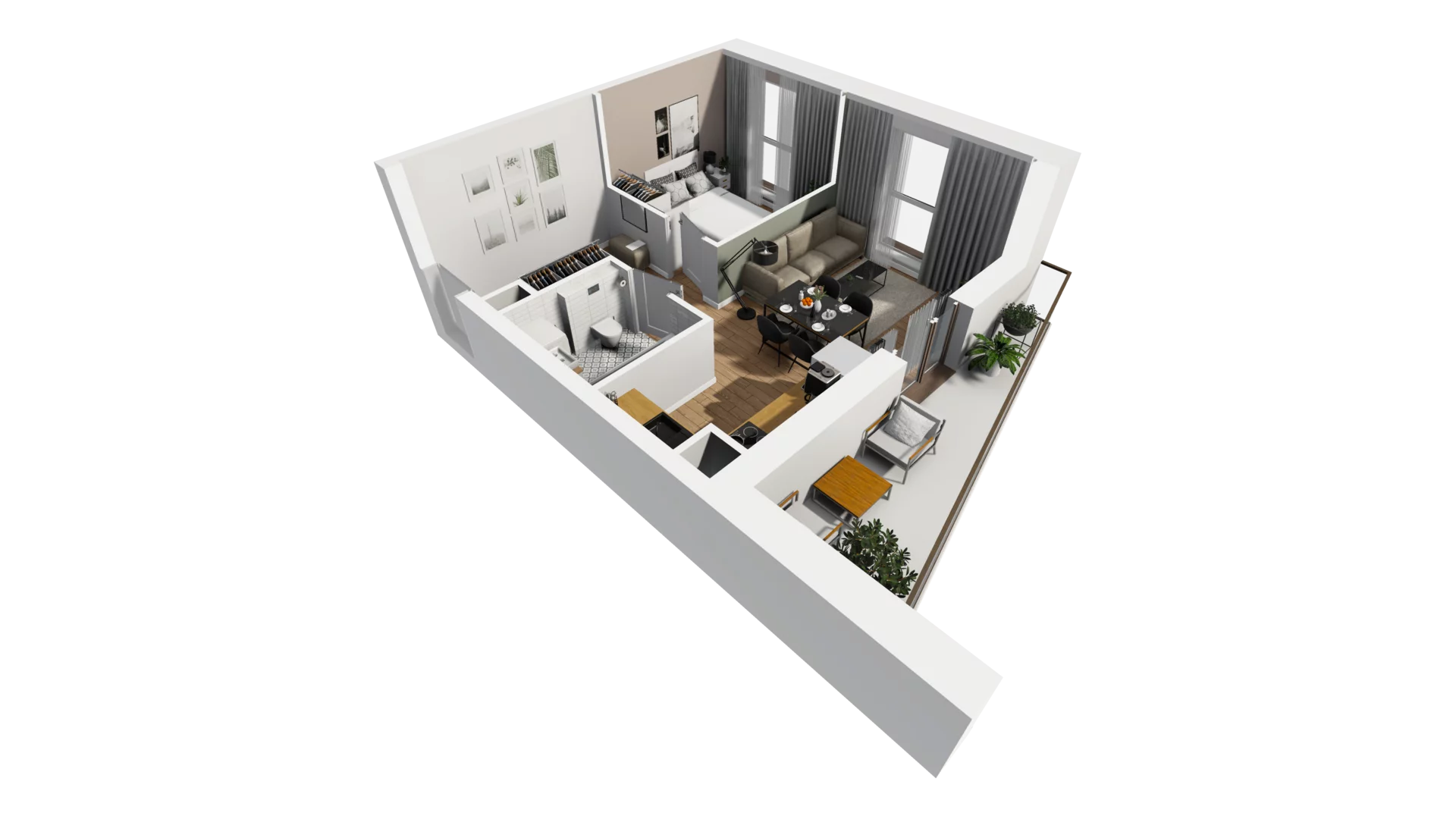 2 pokoje, mieszkanie 35,78 m², piętro 4, oferta nr F/52, Osiedle Synteza bud. E, F, Gdańsk, Piecki-Migowo, Morena, ul. Lema