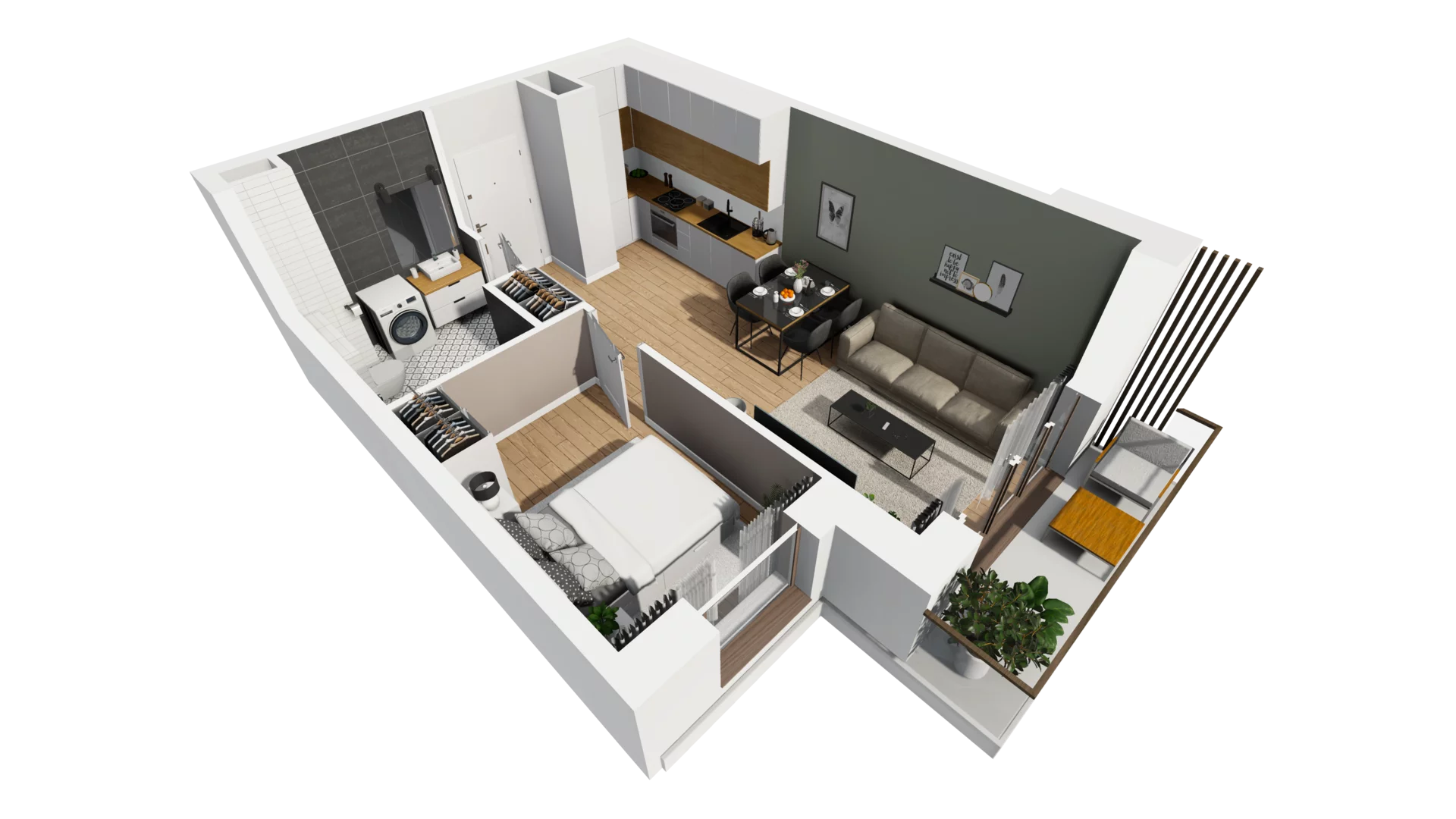 2 pokoje, mieszkanie 35,53 m², piętro 5, oferta nr F/59, Osiedle Synteza bud. E, F, Gdańsk, Piecki-Migowo, Morena, ul. Lema