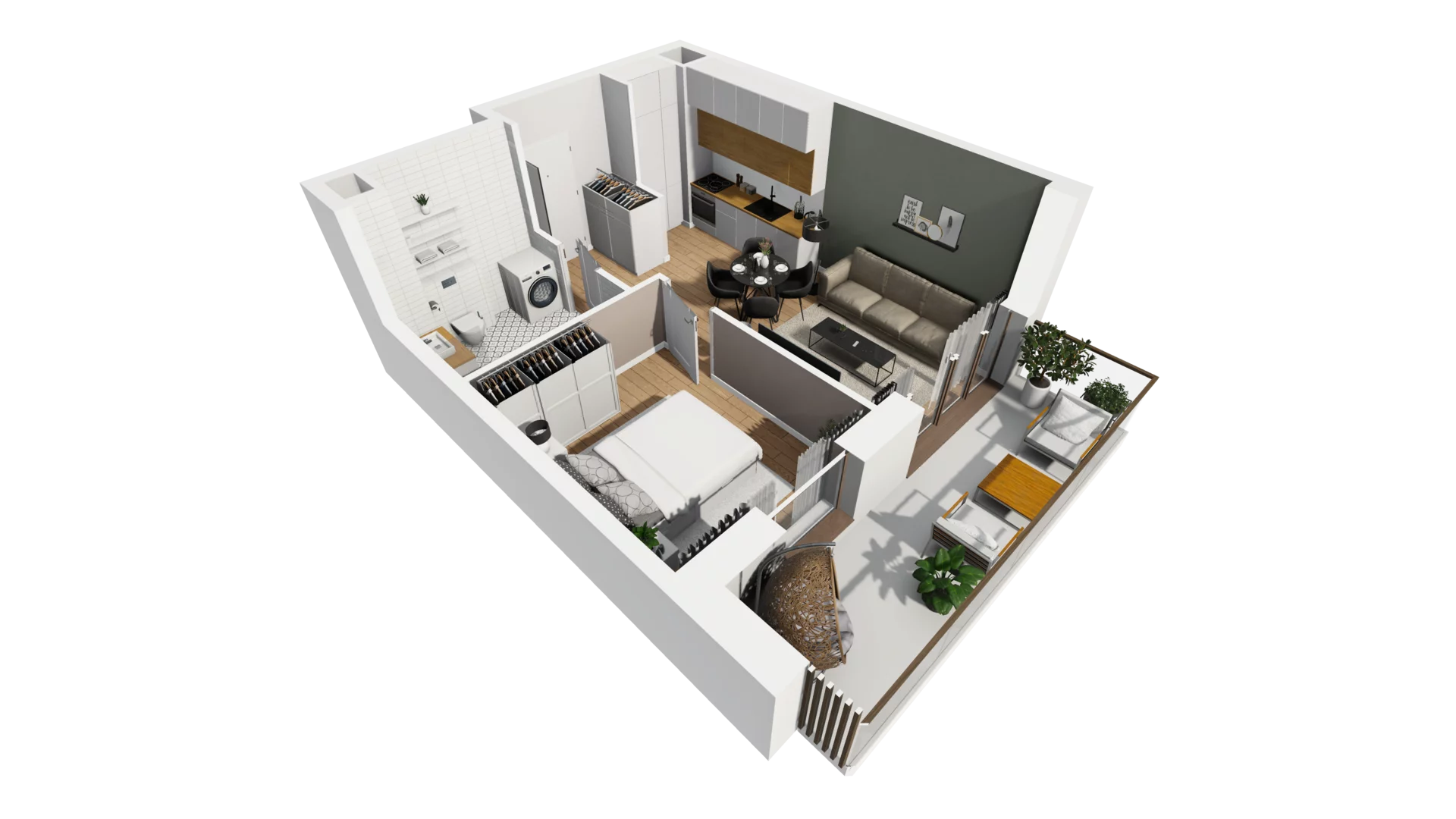 2 pokoje, mieszkanie 34,62 m², piętro 6, oferta nr F/67, Osiedle Synteza bud. E, F, Gdańsk, Piecki-Migowo, Morena, ul. Lema