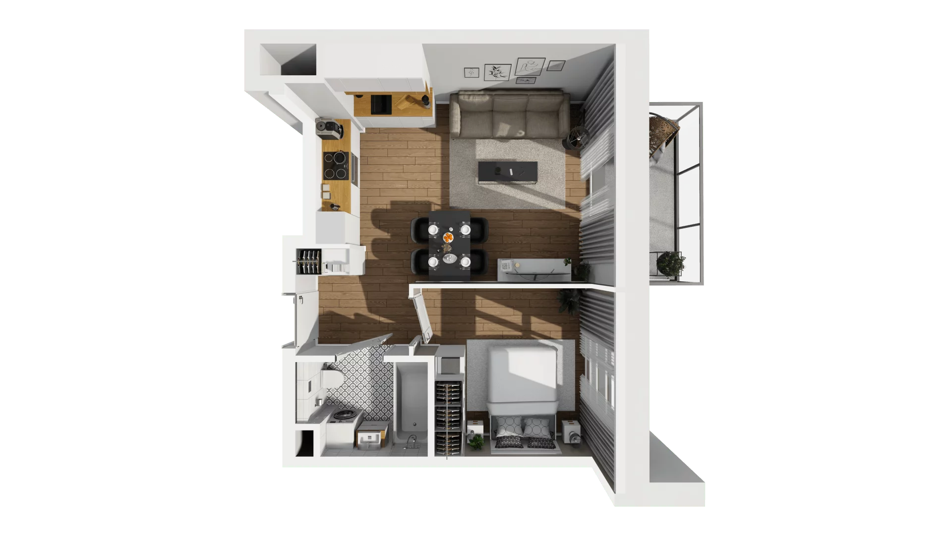 2 pokoje, mieszkanie 35,71 m², piętro 1, oferta nr B1/15, Leśna Góra, Gdańsk, Brętowo, Niedźwiednik, ul. Leśna Góra