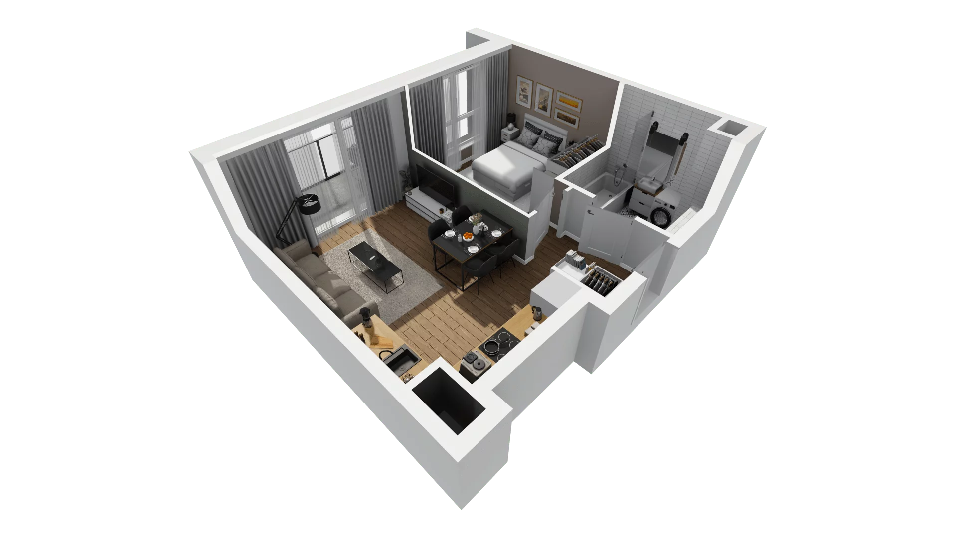 2 pokoje, mieszkanie 35,71 m², piętro 5, oferta nr B1/51, Leśna Góra, Gdańsk, Brętowo, Niedźwiednik, ul. Leśna Góra
