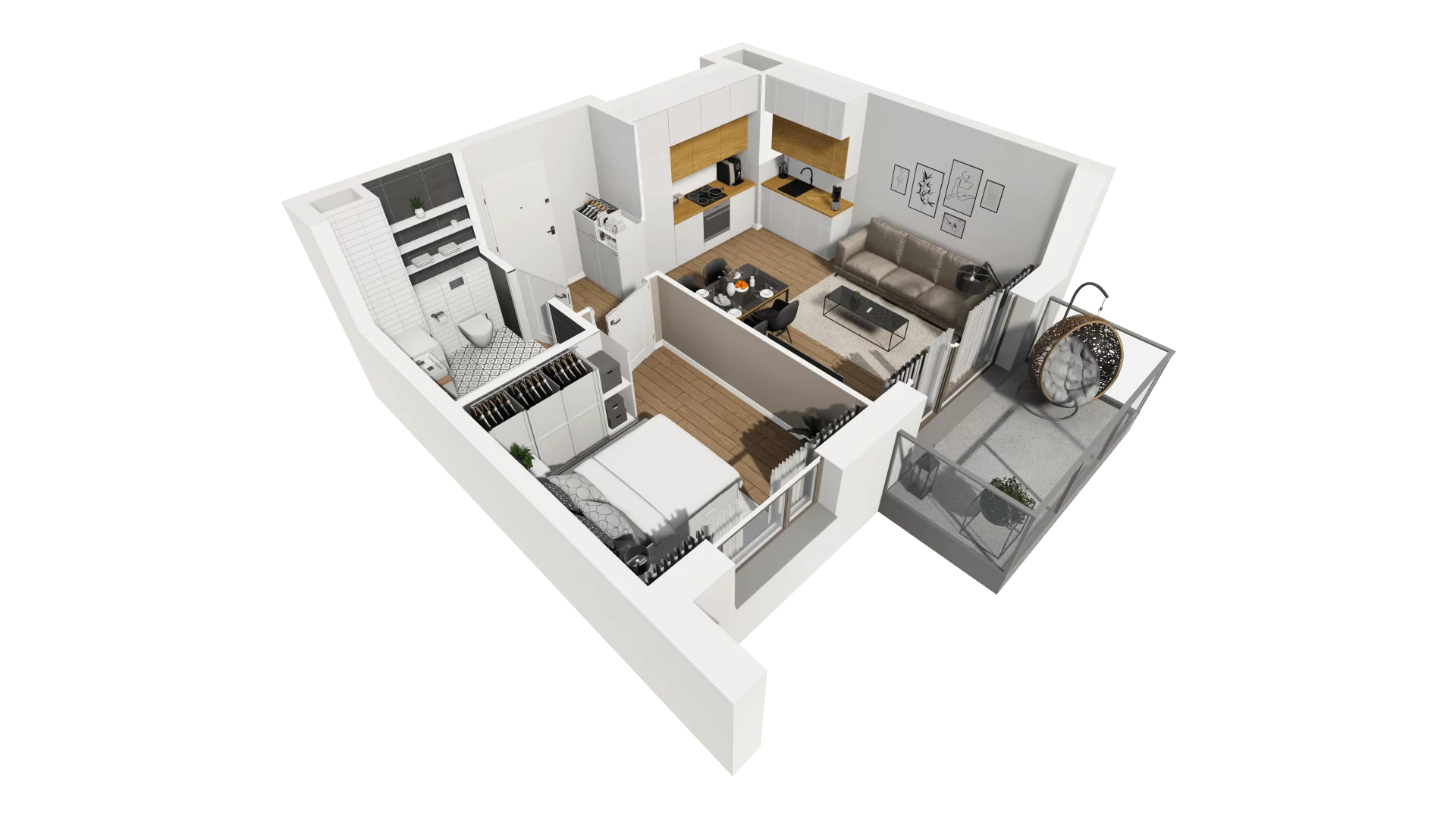 2 pokoje, mieszkanie 35,71 m², piętro 5, oferta nr B1/51, Leśna Góra, Gdańsk, Brętowo, Niedźwiednik, ul. Leśna Góra