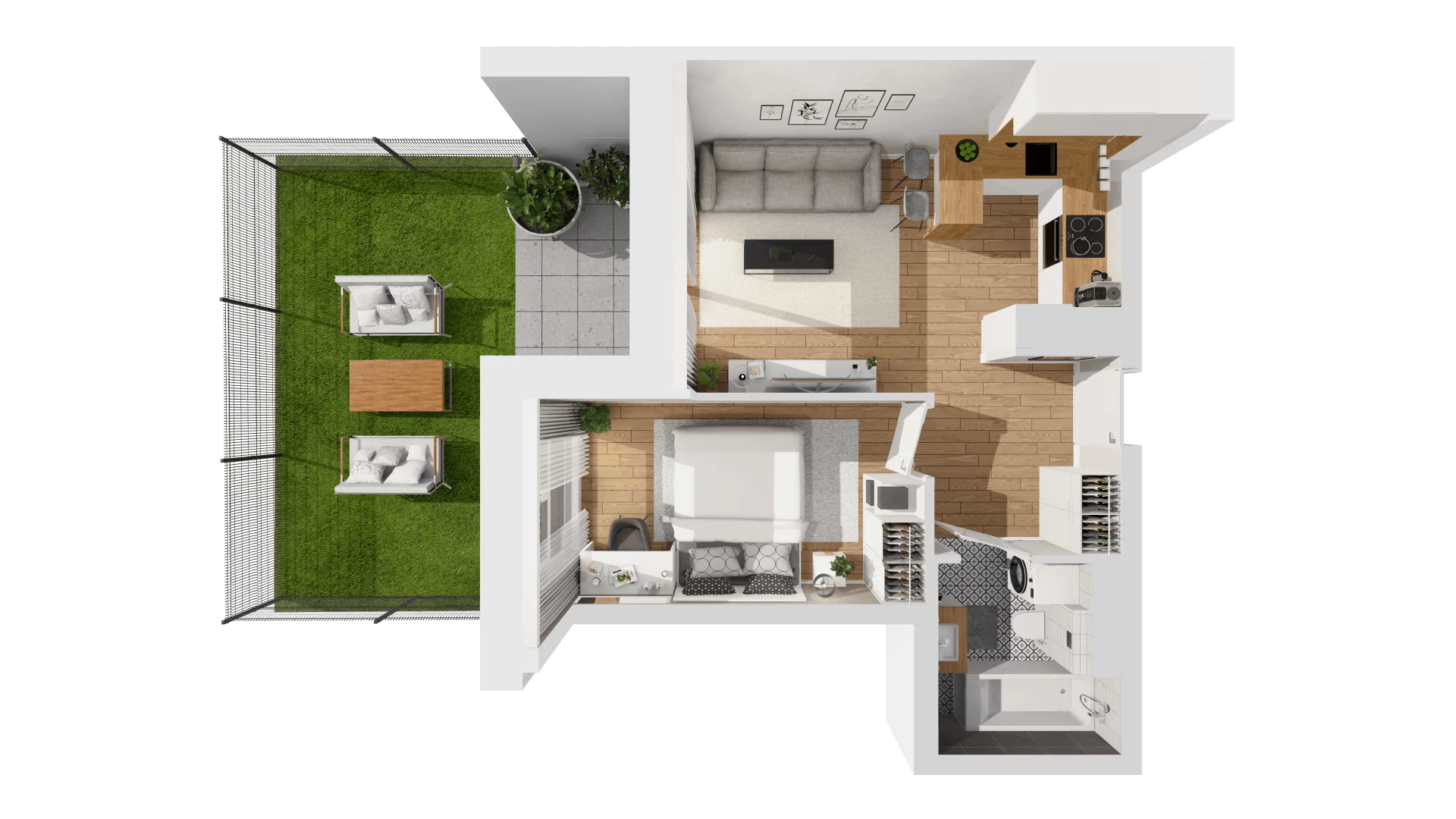 Mieszkanie 37,54 m², parter, oferta nr C7/1, Konstelacja etap II, Gdynia, Pogórze, ul. Paderewskiego