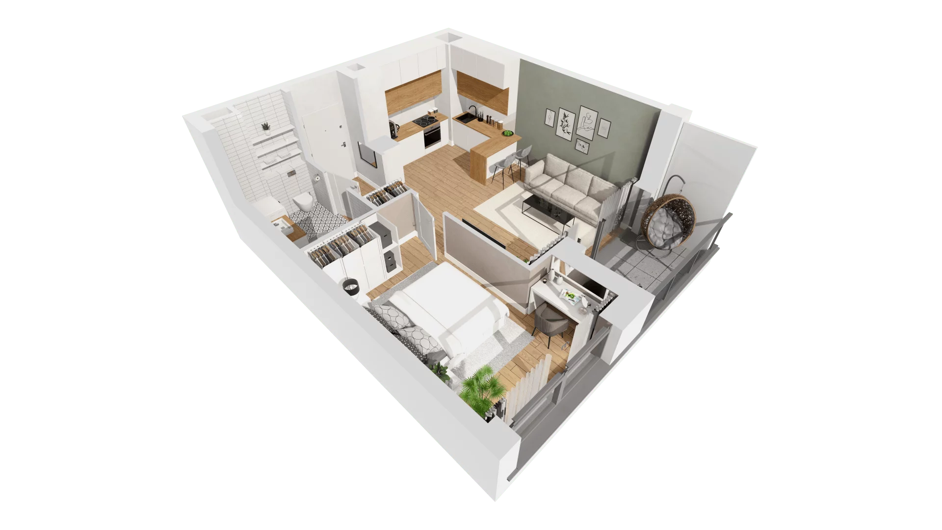 Mieszkanie 40,71 m², piętro 2, oferta nr C8/35, Konstelacja etap II, Gdynia, Pogórze, ul. Paderewskiego