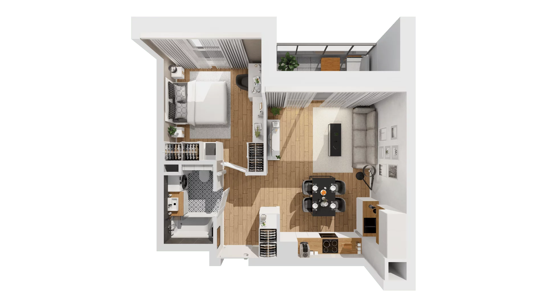2 pokoje, mieszkanie 41,80 m², piętro 1, oferta nr C9/29, Konstelacja - etap III, Gdynia, Pogórze, ul. Paderewskiego