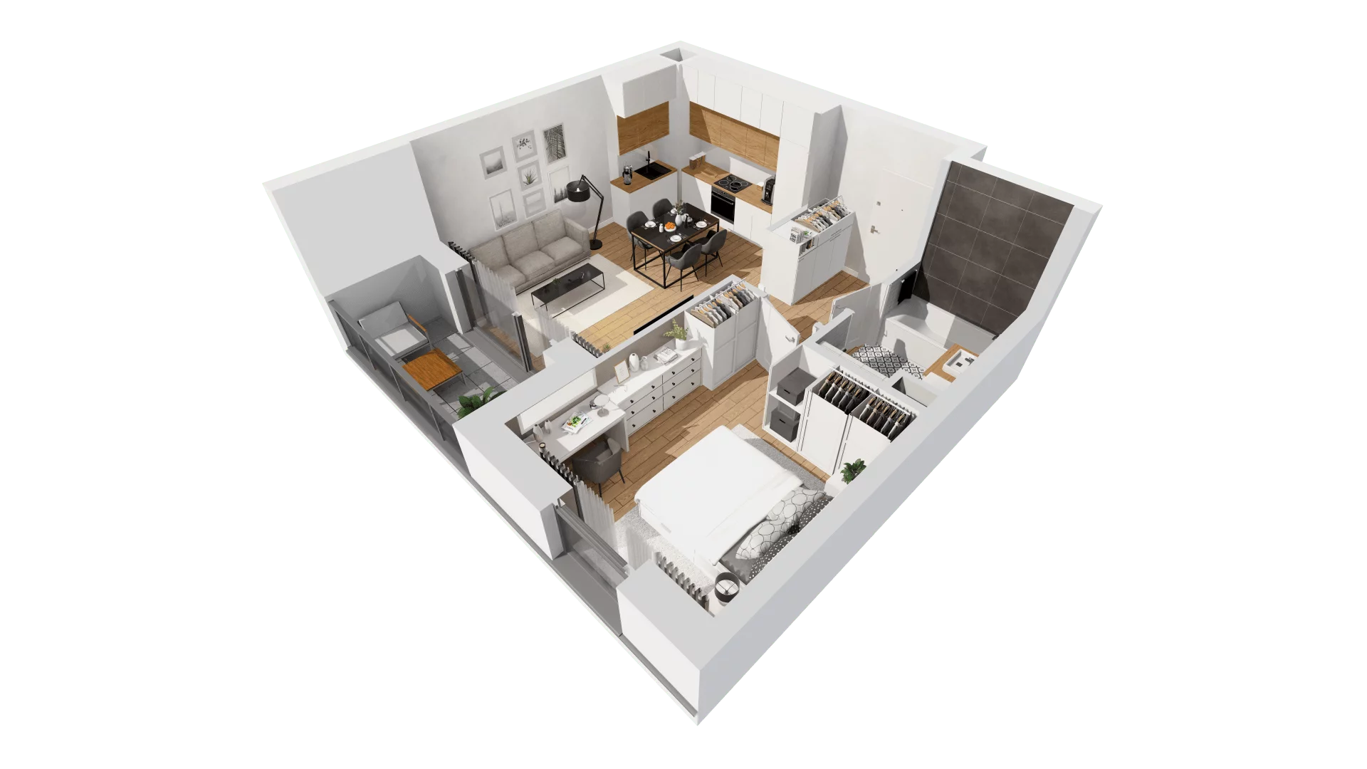 2 pokoje, mieszkanie 41,80 m², piętro 1, oferta nr C9/29, Konstelacja - etap III, Gdynia, Pogórze, ul. Paderewskiego