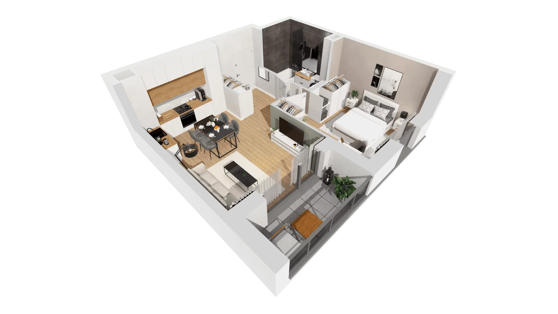 2 pokoje, mieszkanie 41,80 m², piętro 1, oferta nr C9/29, Konstelacja - etap III, Gdynia, Pogórze, ul. Paderewskiego