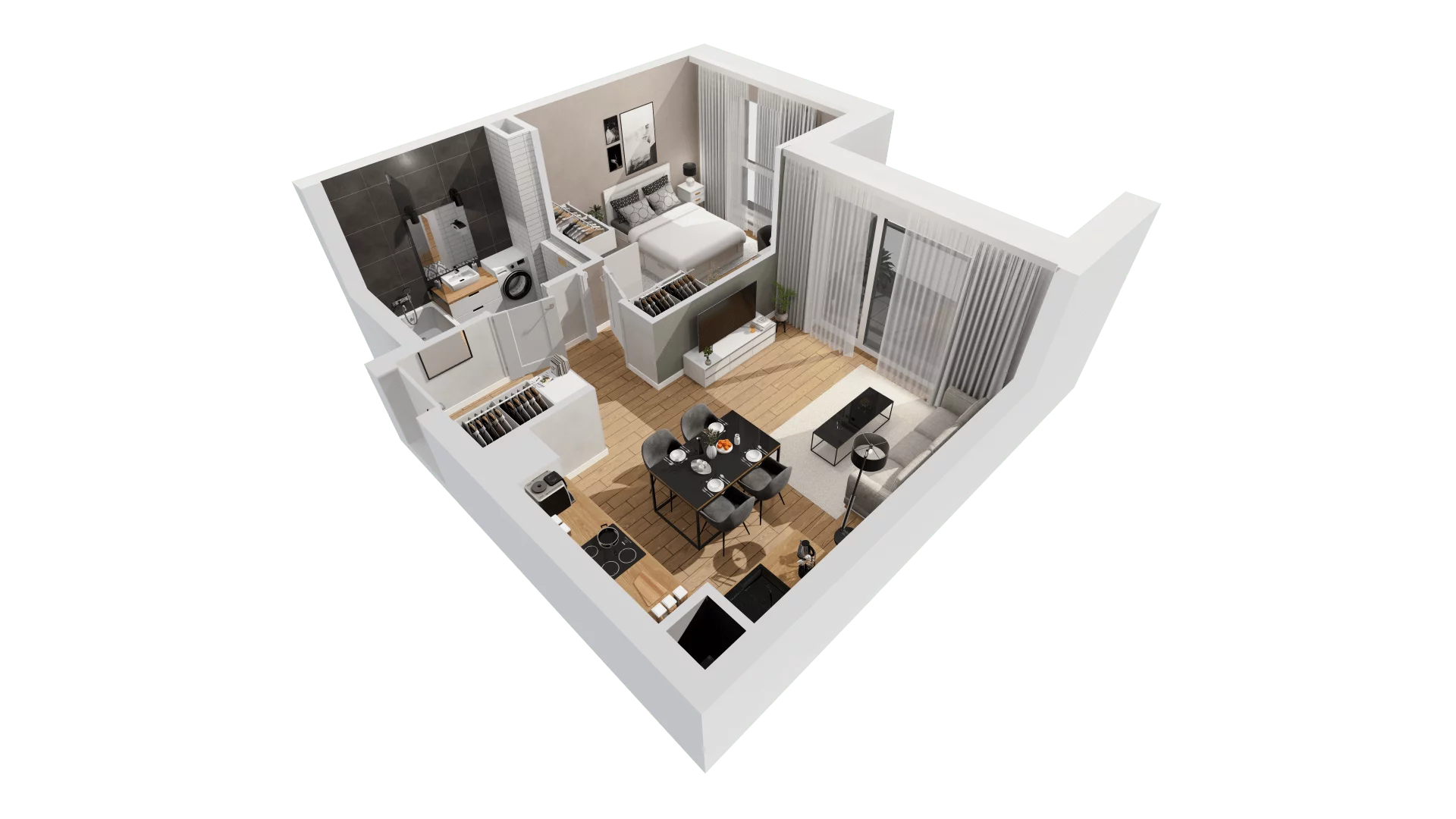 2 pokoje, mieszkanie 41,80 m², piętro 1, oferta nr C9/29, Konstelacja - etap III, Gdynia, Pogórze, ul. Paderewskiego
