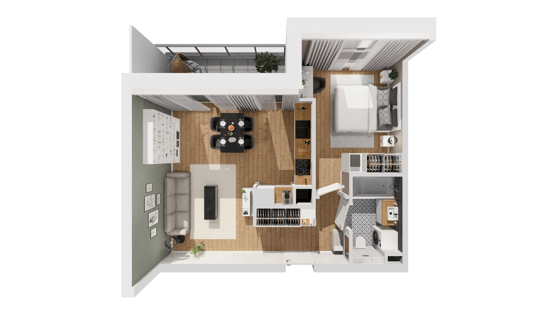 2 pokoje, mieszkanie 45,94 m², piętro 2, oferta nr C9/35, Konstelacja - etap III, Gdynia, Pogórze, ul. Paderewskiego