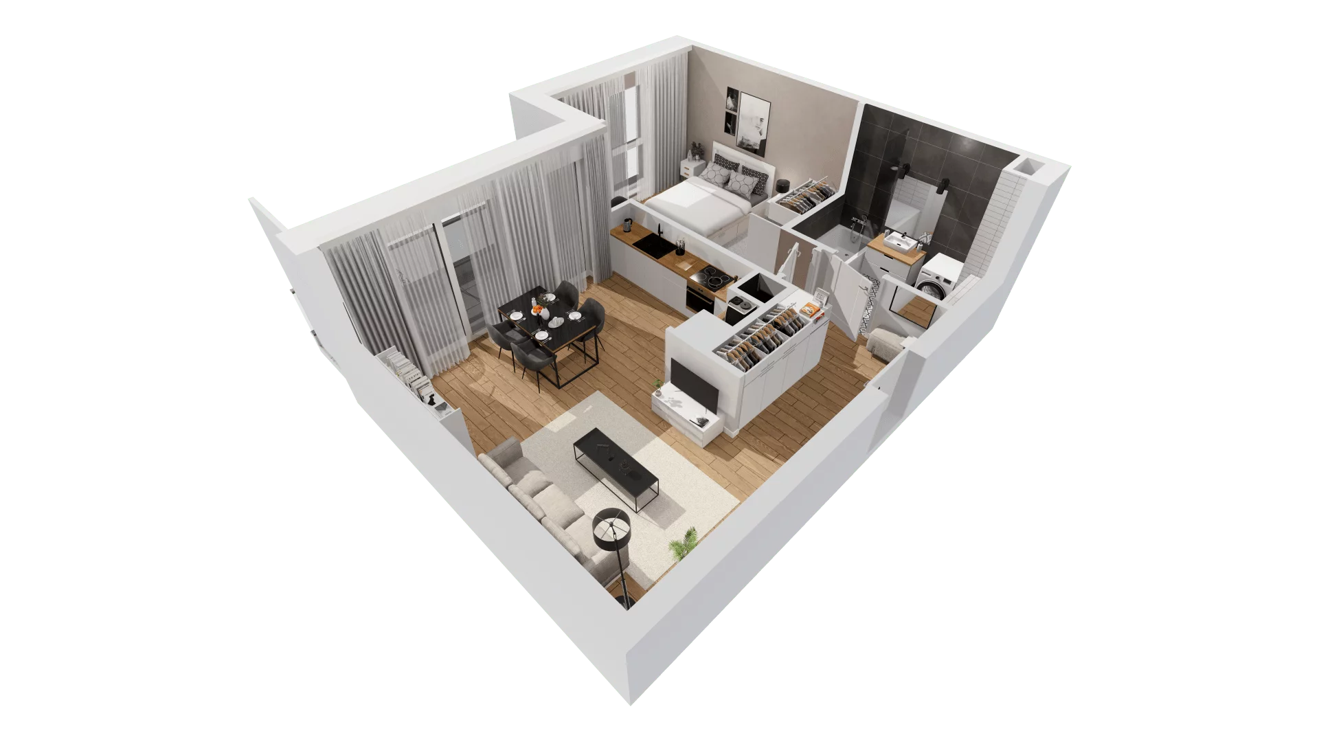 2 pokoje, mieszkanie 45,94 m², piętro 2, oferta nr C9/35, Konstelacja - etap III, Gdynia, Pogórze, ul. Paderewskiego