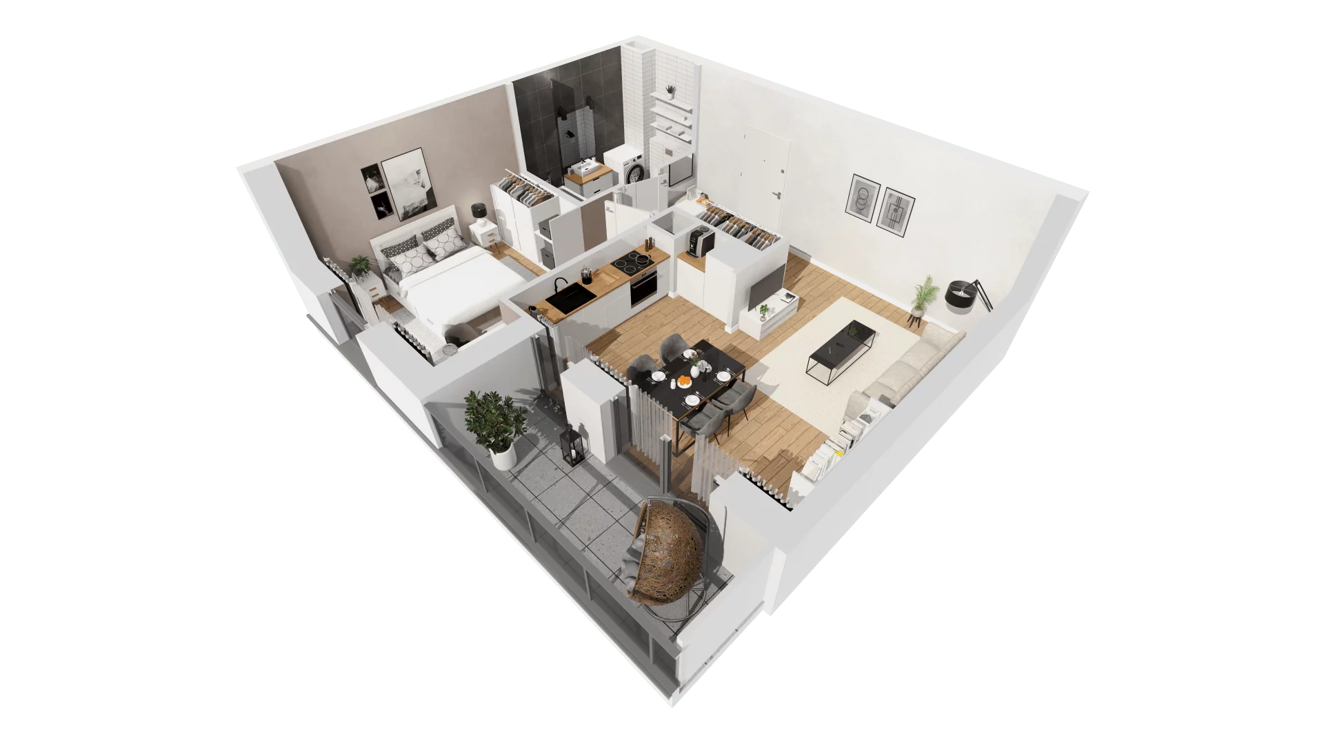 2 pokoje, mieszkanie 45,94 m², piętro 2, oferta nr C9/35, Konstelacja - etap III, Gdynia, Pogórze, ul. Paderewskiego