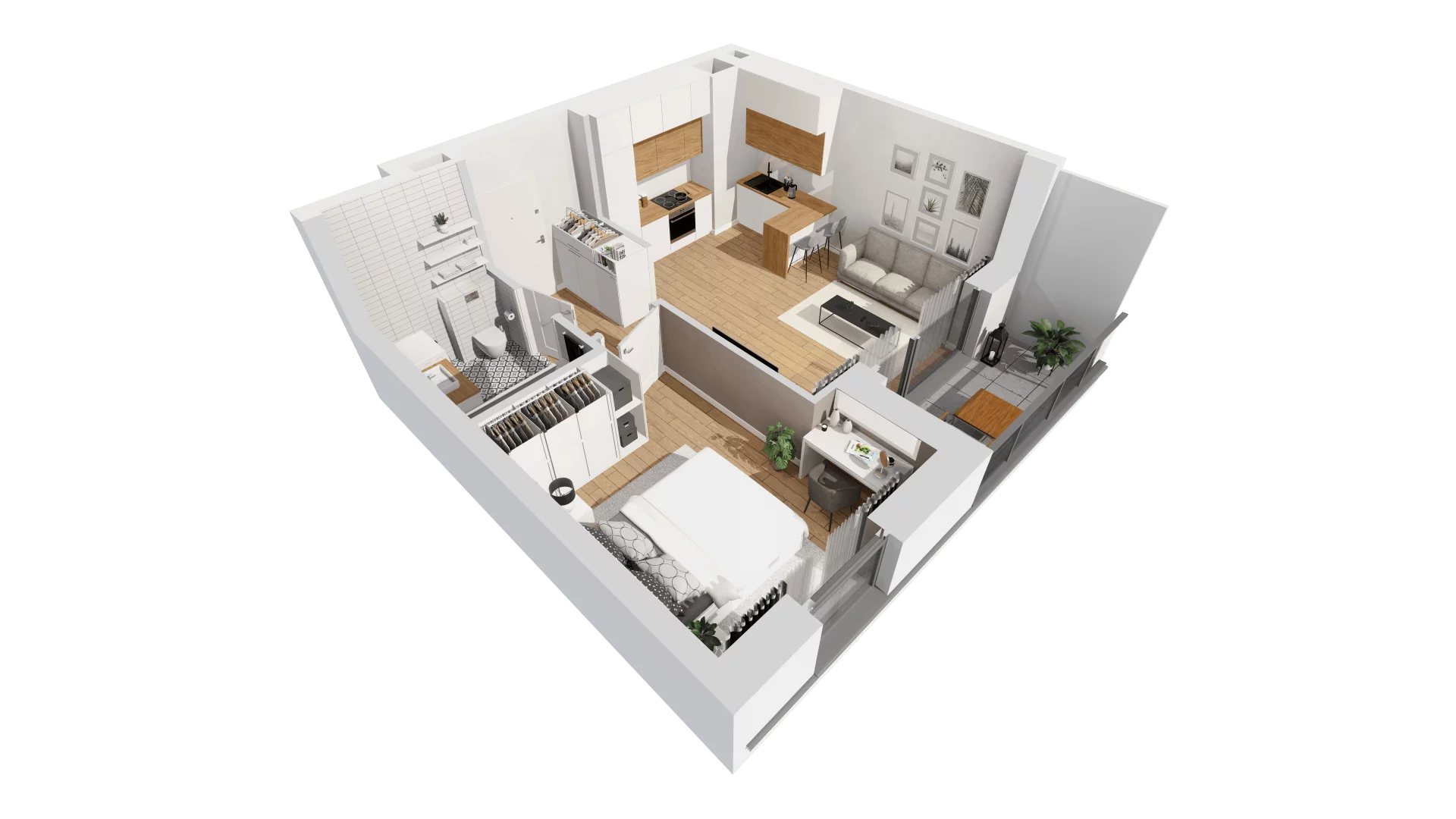 2 pokoje, mieszkanie 40,72 m², piętro 2, oferta nr C9/37, Konstelacja - etap III, Gdynia, Pogórze, ul. Paderewskiego