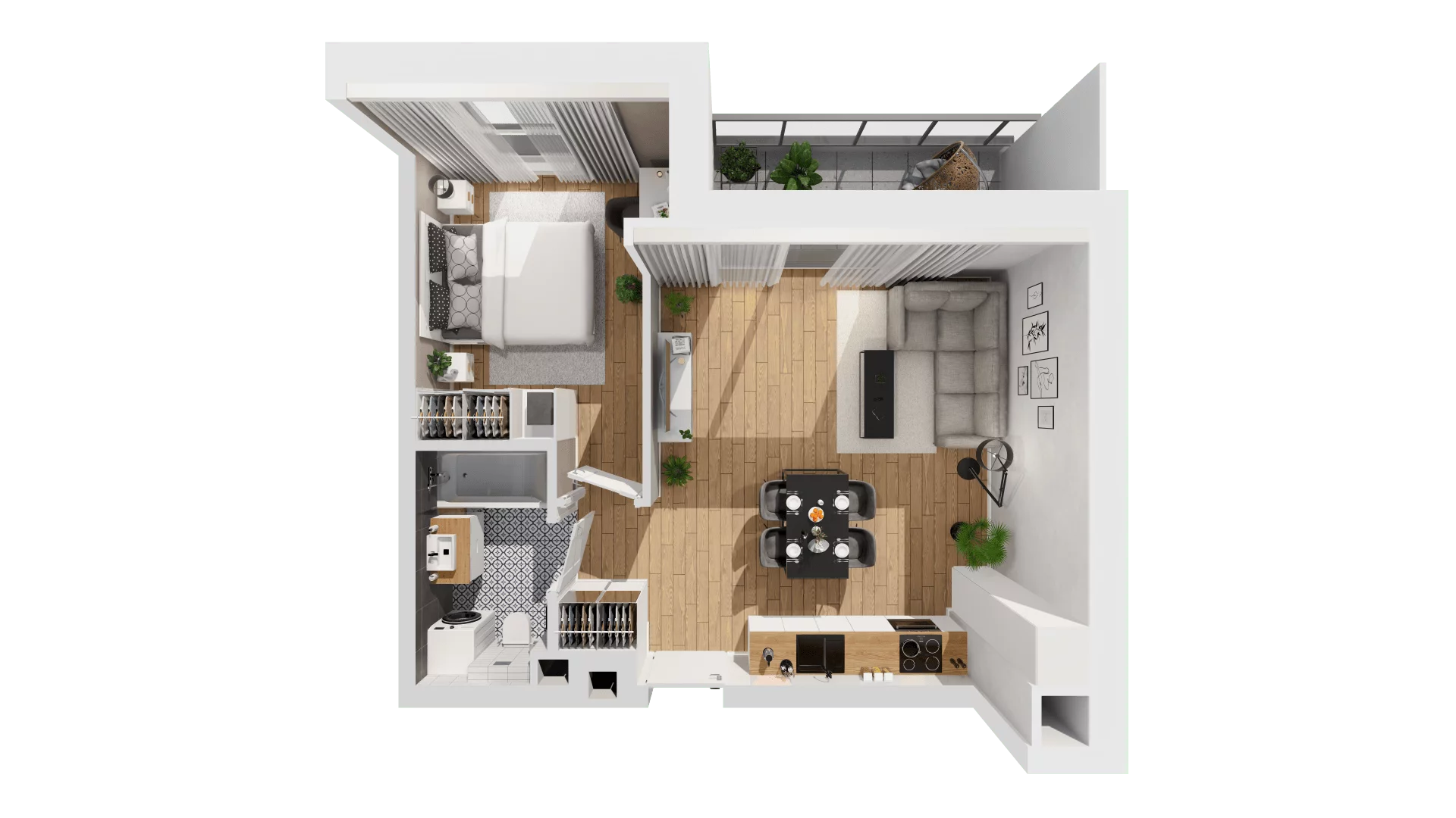 2 pokoje, mieszkanie 43,93 m², piętro 3, oferta nr C9/45, Konstelacja - etap III, Gdynia, Pogórze, ul. Paderewskiego
