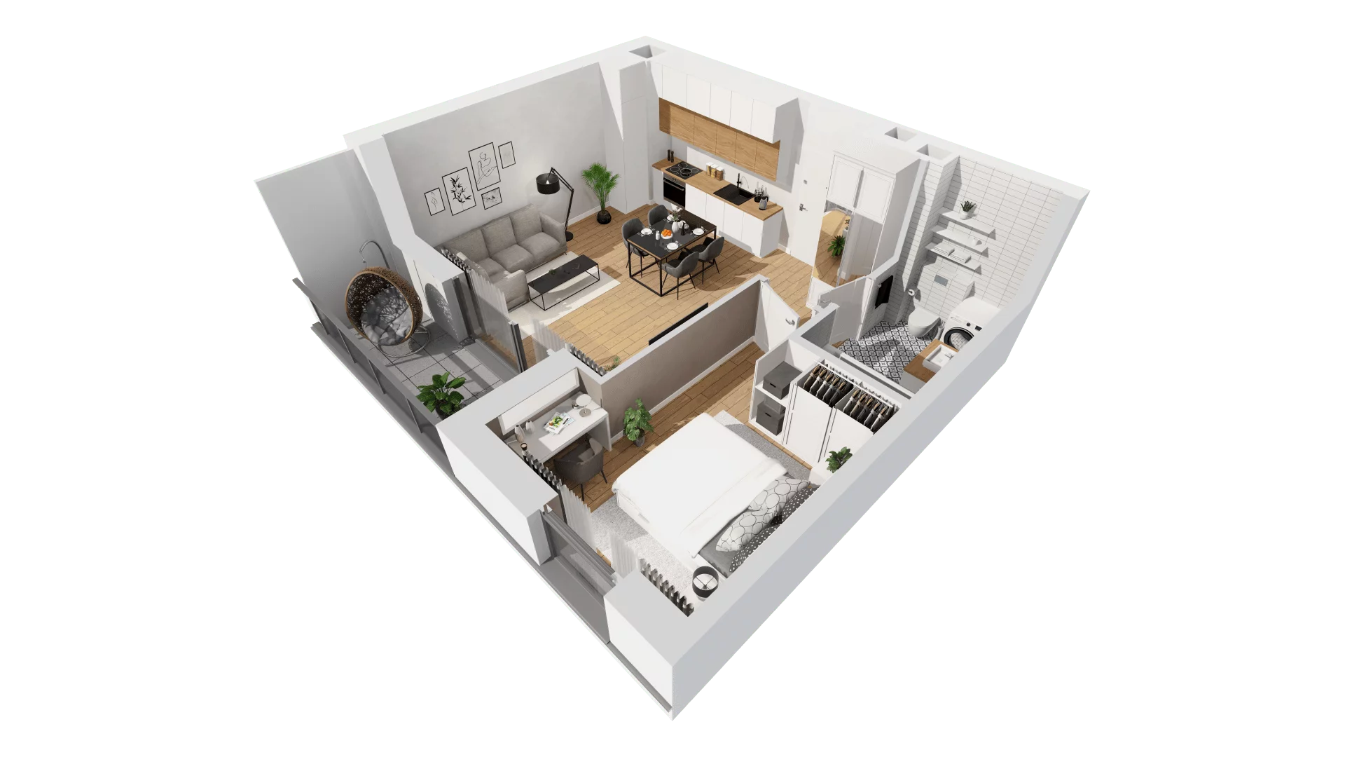2 pokoje, mieszkanie 43,93 m², piętro 3, oferta nr C9/45, Konstelacja - etap III, Gdynia, Pogórze, ul. Paderewskiego