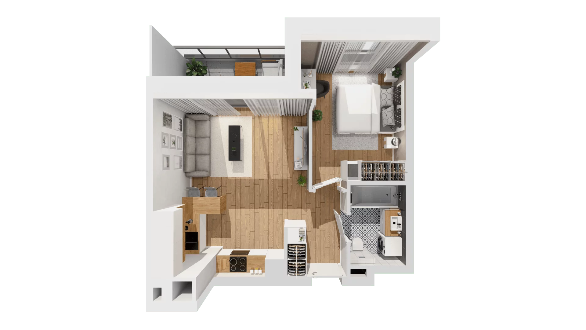 2 pokoje, mieszkanie 40,72 m², piętro 3, oferta nr C9/46, Konstelacja - etap III, Gdynia, Pogórze, ul. Paderewskiego