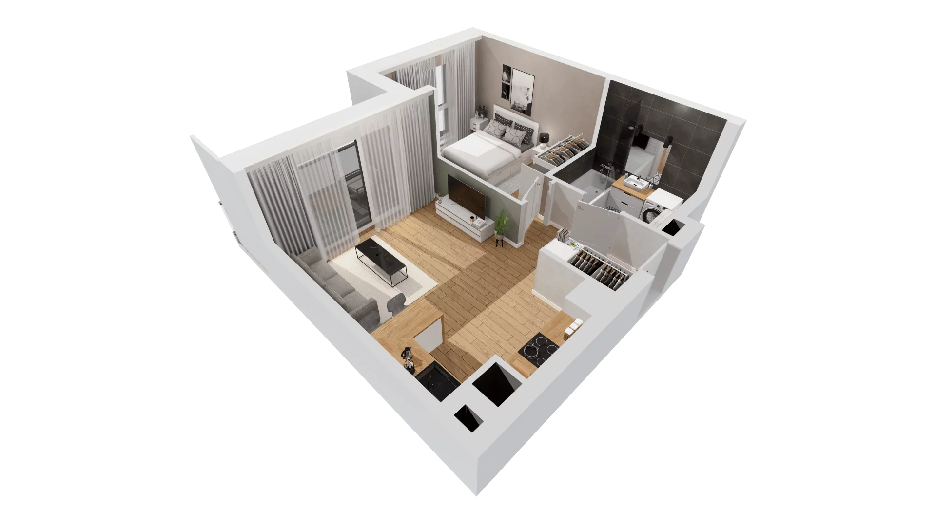 2 pokoje, mieszkanie 40,72 m², piętro 3, oferta nr C9/46, Konstelacja - etap III, Gdynia, Pogórze, ul. Paderewskiego