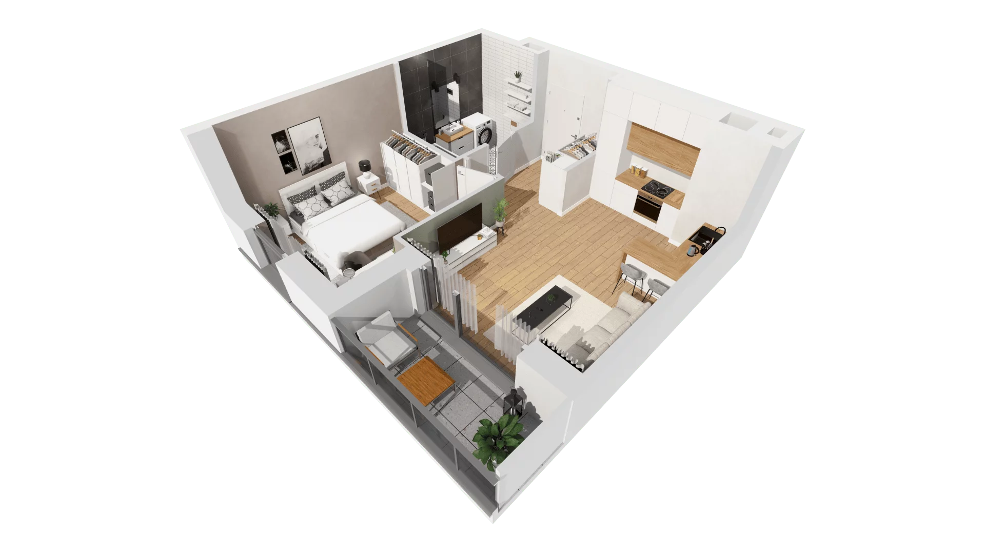 2 pokoje, mieszkanie 40,72 m², piętro 3, oferta nr C9/46, Konstelacja - etap III, Gdynia, Pogórze, ul. Paderewskiego