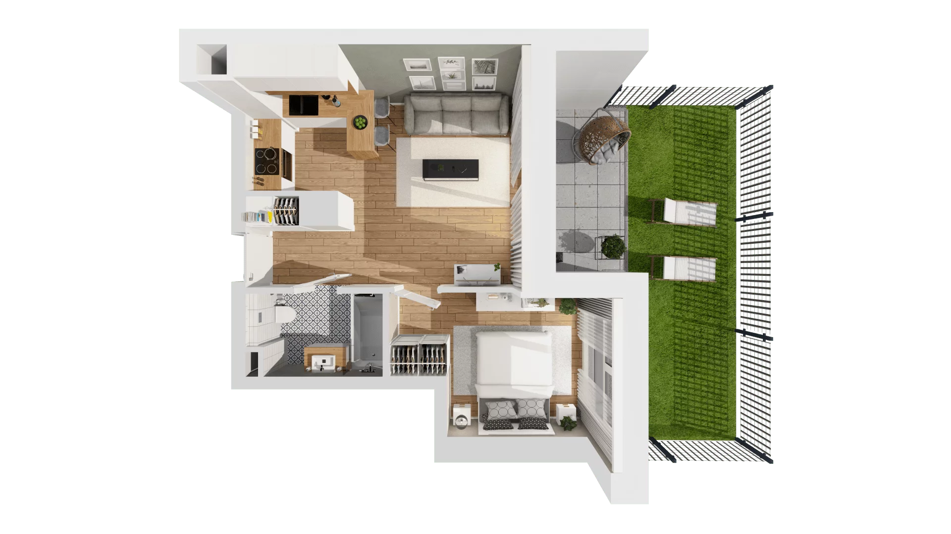 2 pokoje, mieszkanie 36,66 m², parter, oferta nr C10/9, Konstelacja - etap III, Gdynia, Pogórze, ul. Paderewskiego