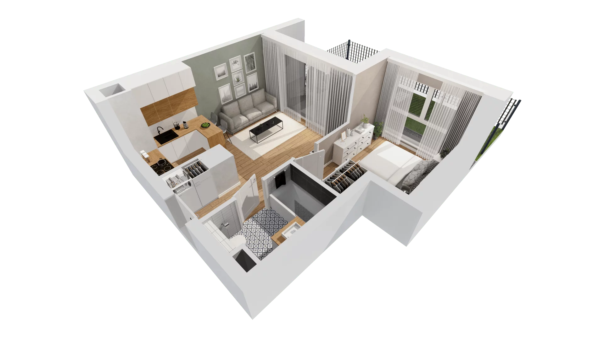 2 pokoje, mieszkanie 36,66 m², parter, oferta nr C10/9, Konstelacja - etap III, Gdynia, Pogórze, ul. Paderewskiego