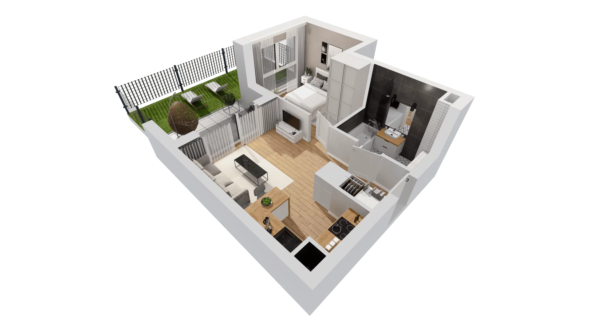 2 pokoje, mieszkanie 36,66 m², parter, oferta nr C10/9, Konstelacja - etap III, Gdynia, Pogórze, ul. Paderewskiego