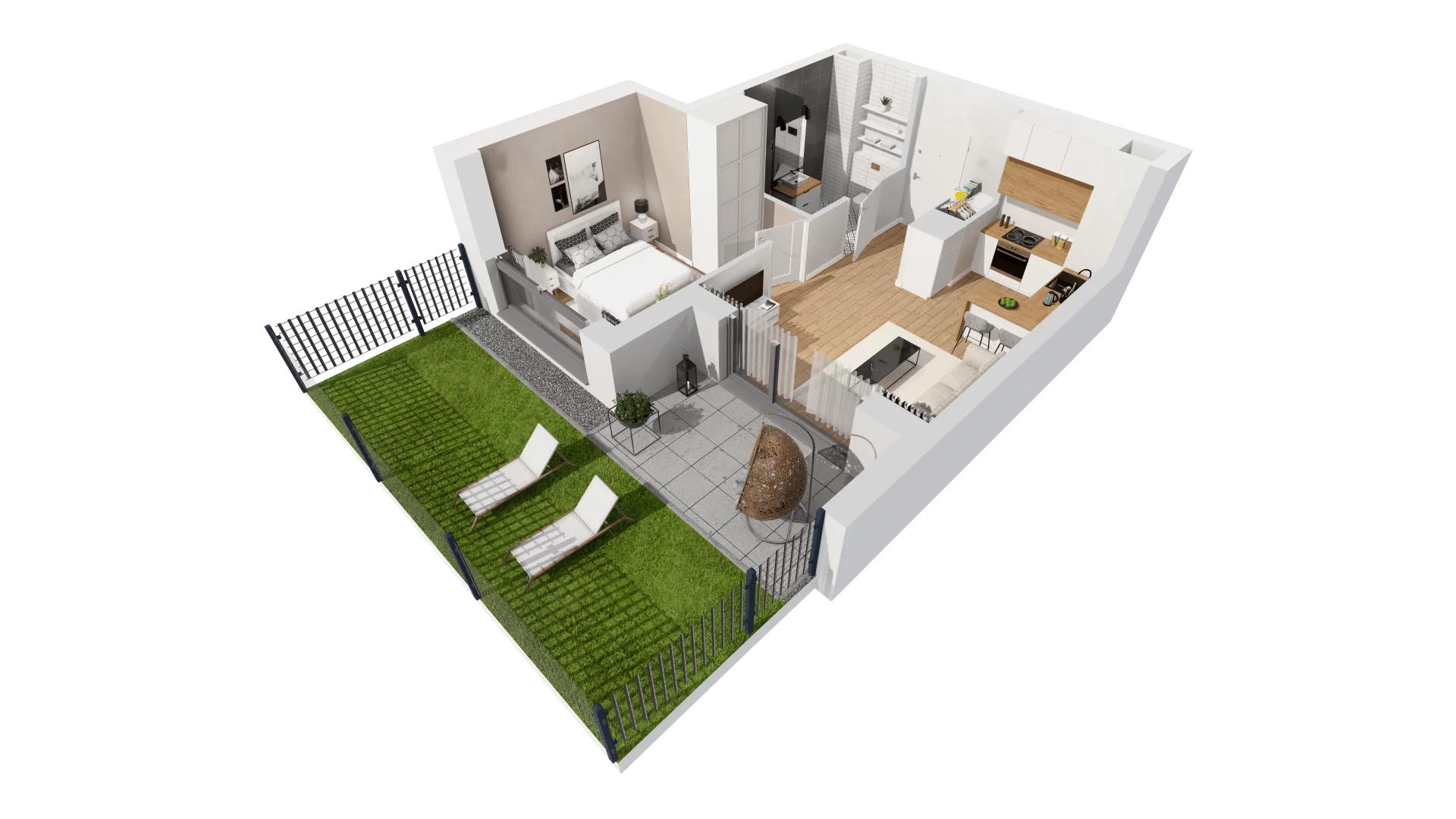 2 pokoje, mieszkanie 36,66 m², parter, oferta nr C10/9, Konstelacja - etap III, Gdynia, Pogórze, ul. Paderewskiego