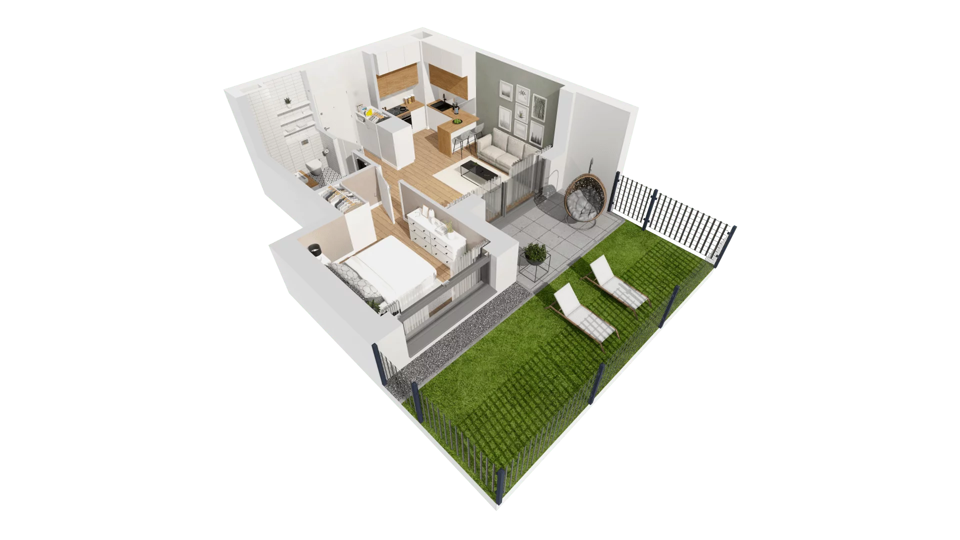 2 pokoje, mieszkanie 36,66 m², parter, oferta nr C10/9, Konstelacja - etap III, Gdynia, Pogórze, ul. Paderewskiego