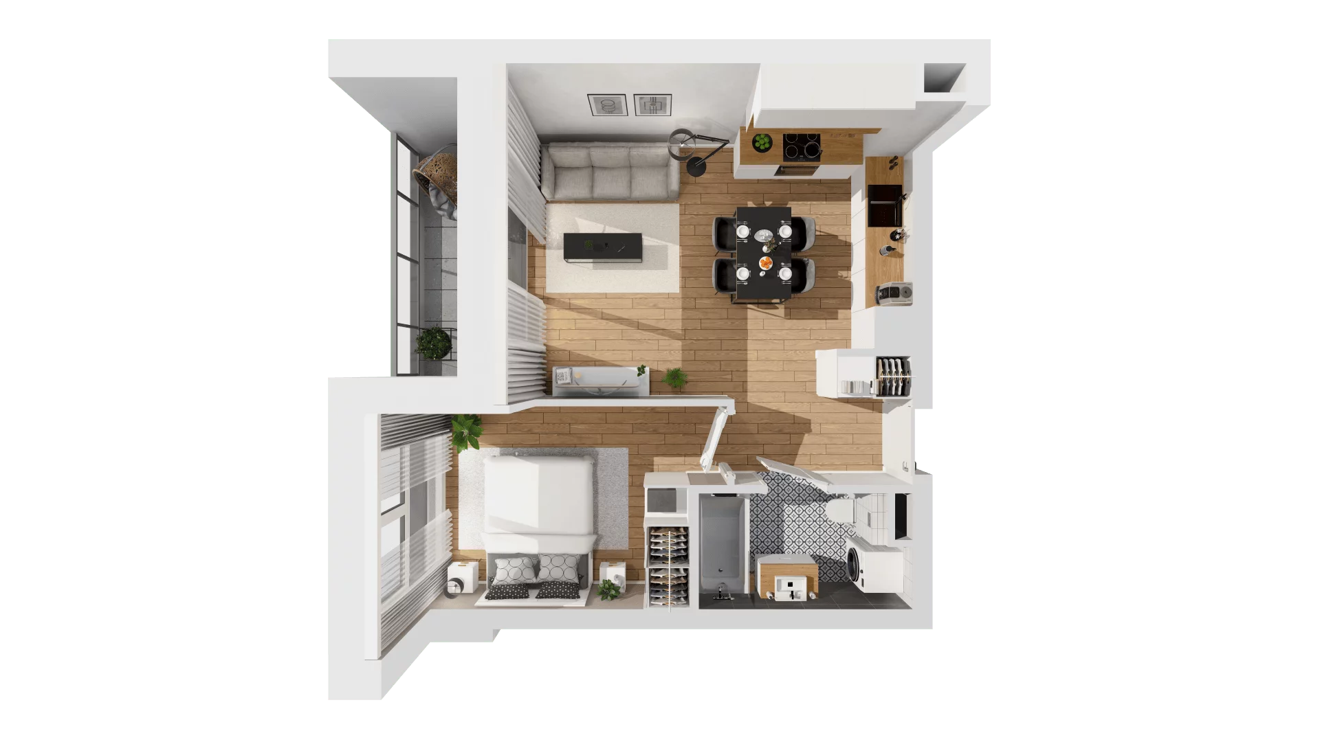 2 pokoje, mieszkanie 40,98 m², piętro 1, oferta nr C10/10, Konstelacja - etap III, Gdynia, Pogórze, ul. Paderewskiego