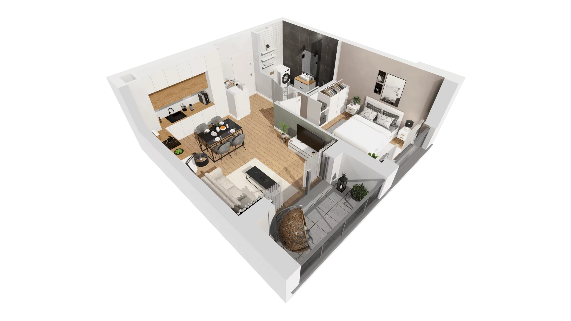 2 pokoje, mieszkanie 40,98 m², piętro 1, oferta nr C10/10, Konstelacja - etap III, Gdynia, Pogórze, ul. Paderewskiego