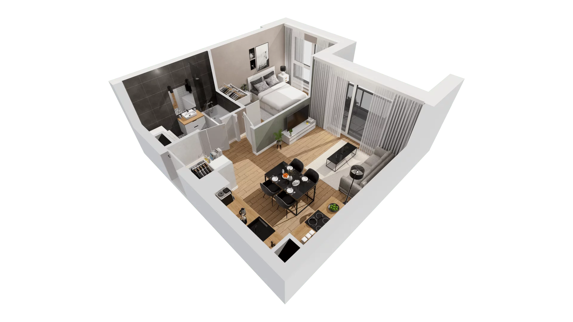 2 pokoje, mieszkanie 40,98 m², piętro 1, oferta nr C10/10, Konstelacja - etap III, Gdynia, Pogórze, ul. Paderewskiego