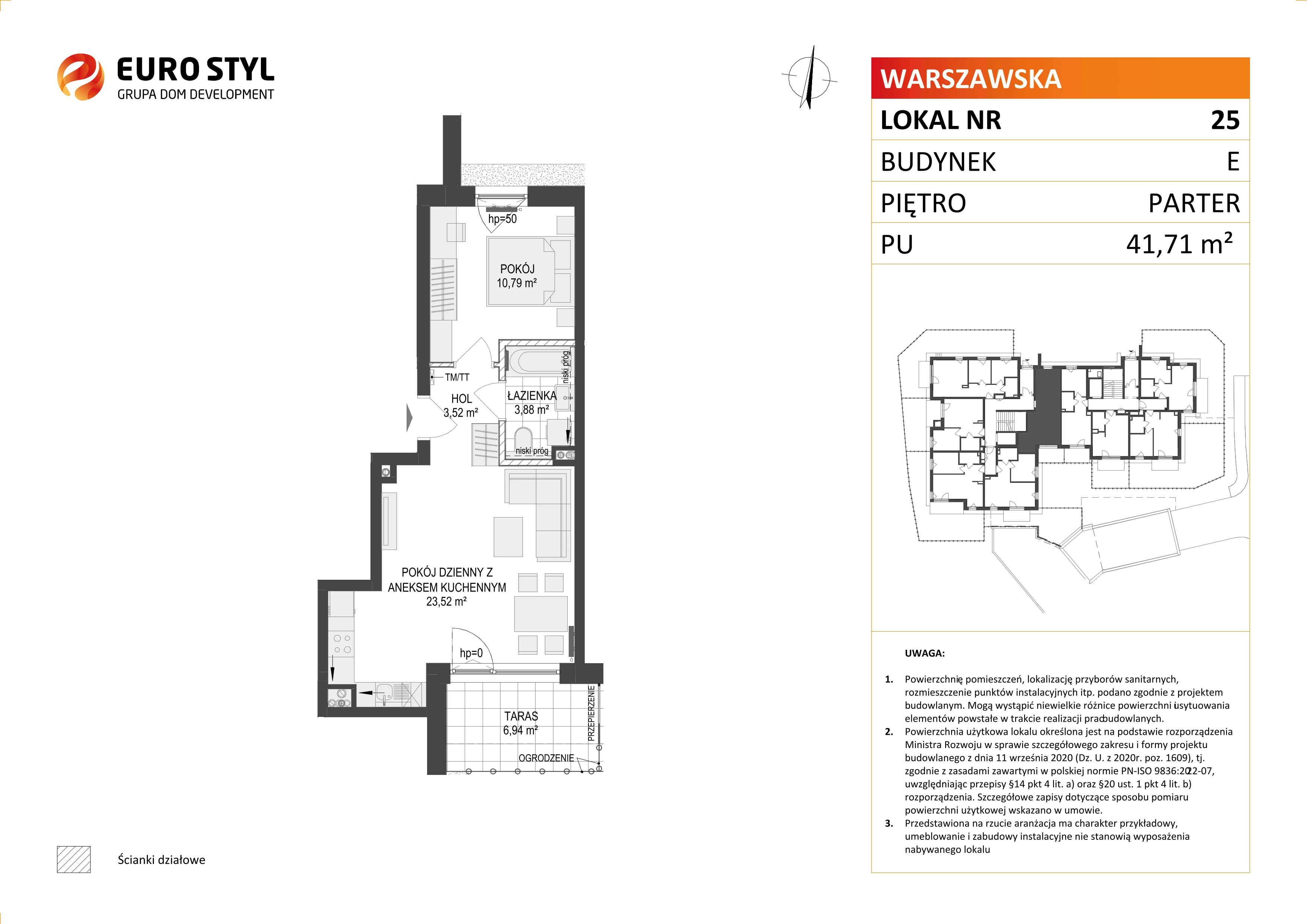 Mieszkanie 41,71 m², parter, oferta nr E/25, Osiedle Warszawska, Gdańsk, Ujeścisko-Łostowice, Ujeścisko, ul. Warszawska