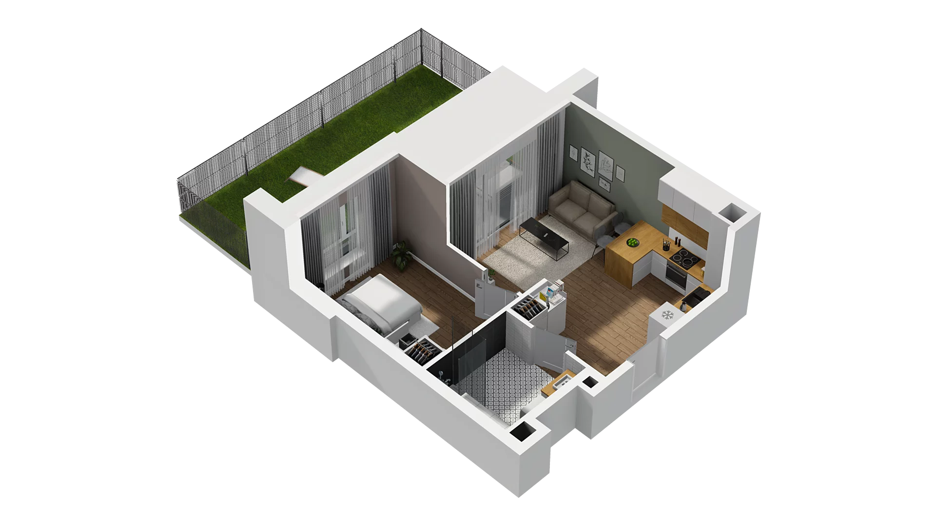 2 pokoje, mieszkanie 39,01 m², parter, oferta nr D/1, Osiedle Warszawska - etap II, Gdańsk, Ujeścisko-Łostowice, Ujeścisko, ul. Warszawska