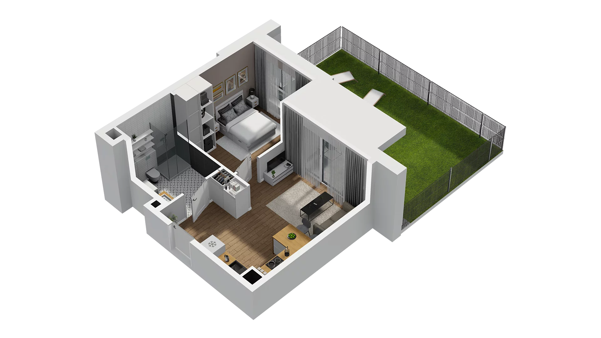 2 pokoje, mieszkanie 39,01 m², parter, oferta nr D/1, Osiedle Warszawska - etap II, Gdańsk, Ujeścisko-Łostowice, Ujeścisko, ul. Warszawska