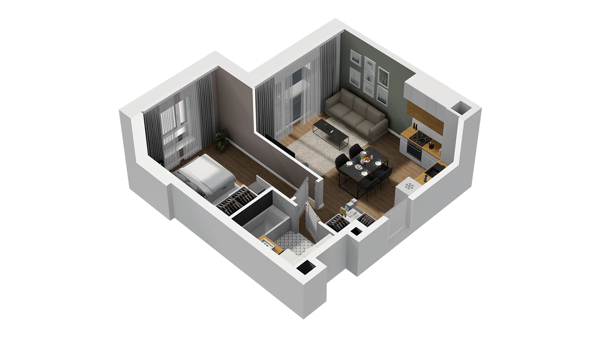 2 pokoje, mieszkanie 38,84 m², piętro 1, oferta nr D/13, Osiedle Warszawska - etap II, Gdańsk, Ujeścisko-Łostowice, Ujeścisko, ul. Warszawska
