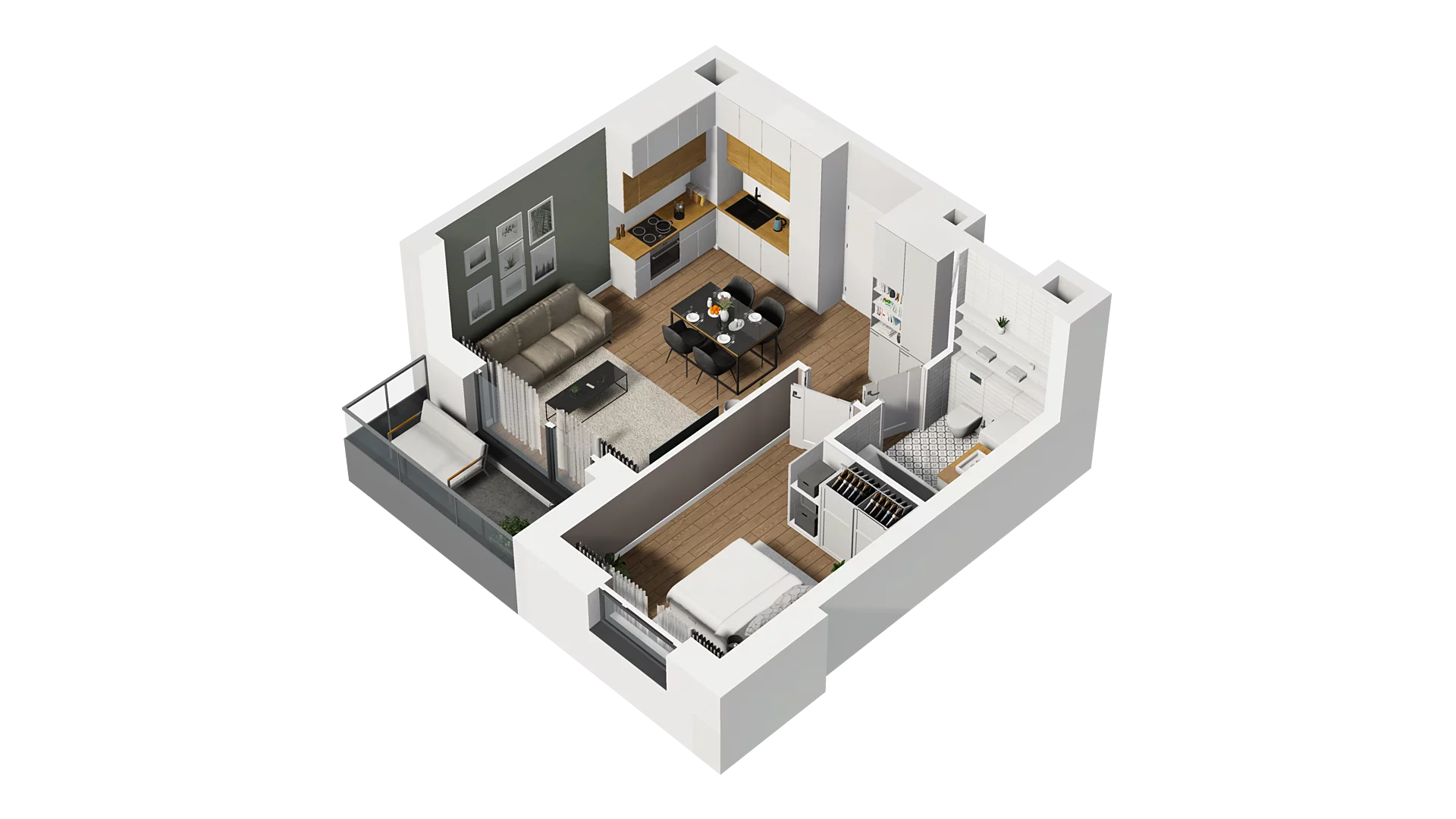 2 pokoje, mieszkanie 38,84 m², piętro 1, oferta nr D/13, Osiedle Warszawska - etap II, Gdańsk, Ujeścisko-Łostowice, Ujeścisko, ul. Warszawska