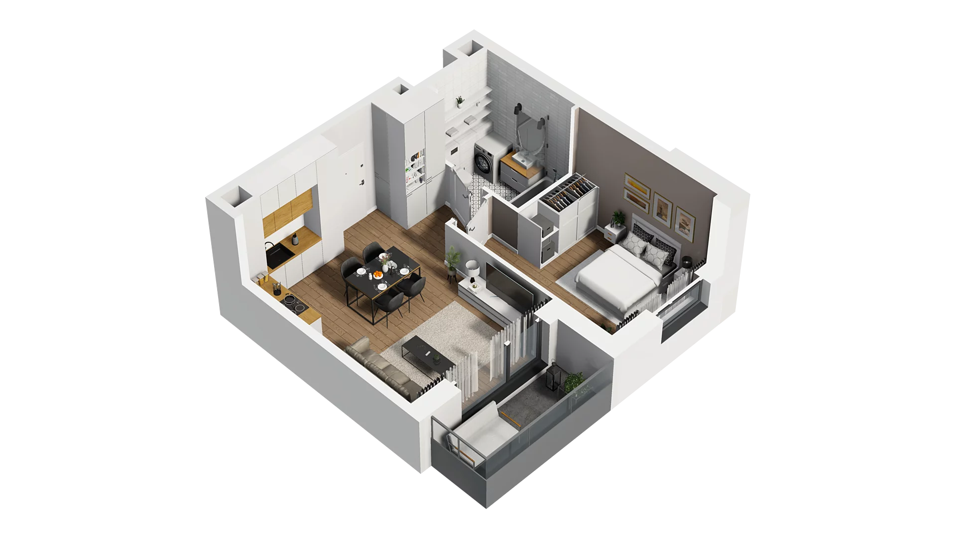 2 pokoje, mieszkanie 38,84 m², piętro 1, oferta nr D/13, Osiedle Warszawska - etap II, Gdańsk, Ujeścisko-Łostowice, Ujeścisko, ul. Warszawska