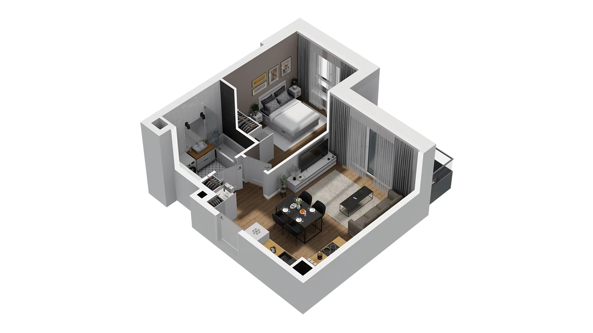 2 pokoje, mieszkanie 38,84 m², piętro 1, oferta nr D/13, Osiedle Warszawska - etap II, Gdańsk, Ujeścisko-Łostowice, Ujeścisko, ul. Warszawska