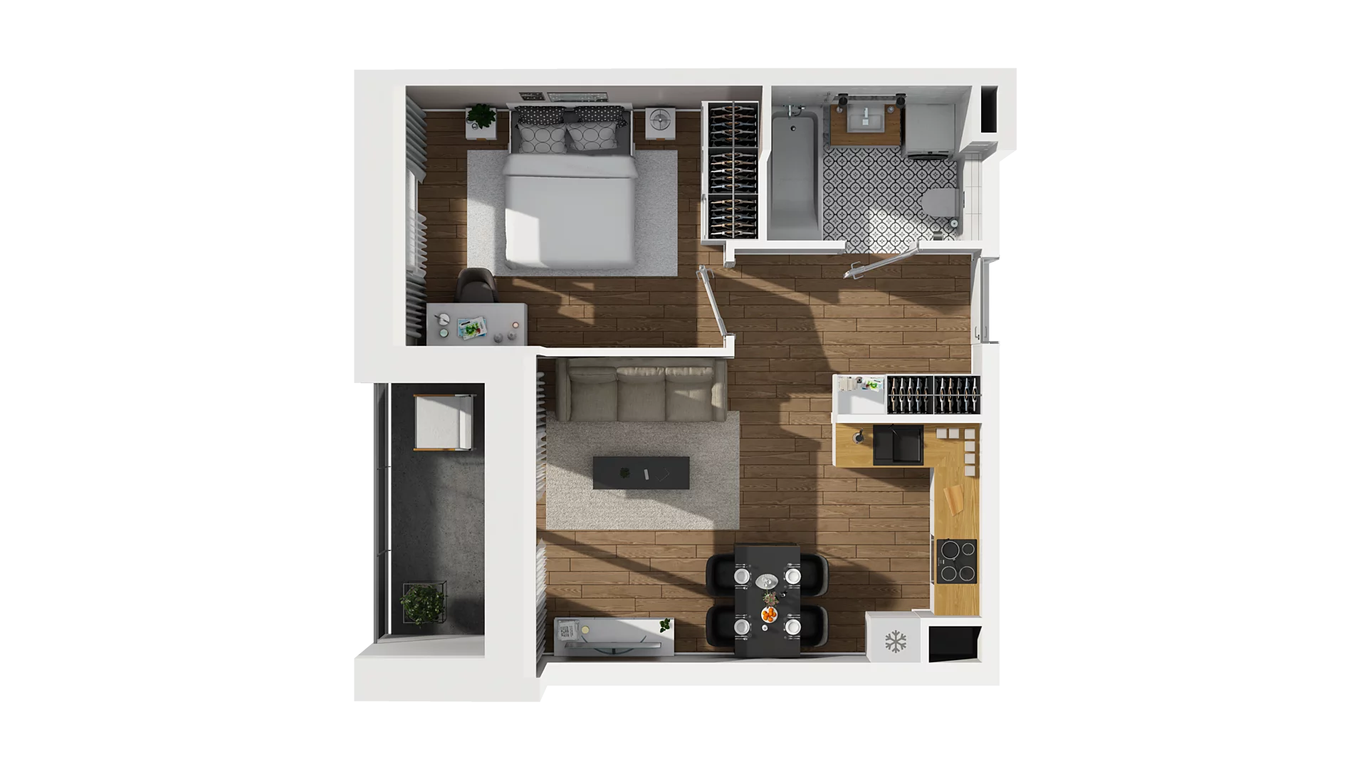 2 pokoje, mieszkanie 39,46 m², piętro 1, oferta nr D/16, Osiedle Warszawska - etap II, Gdańsk, Ujeścisko-Łostowice, Ujeścisko, ul. Warszawska