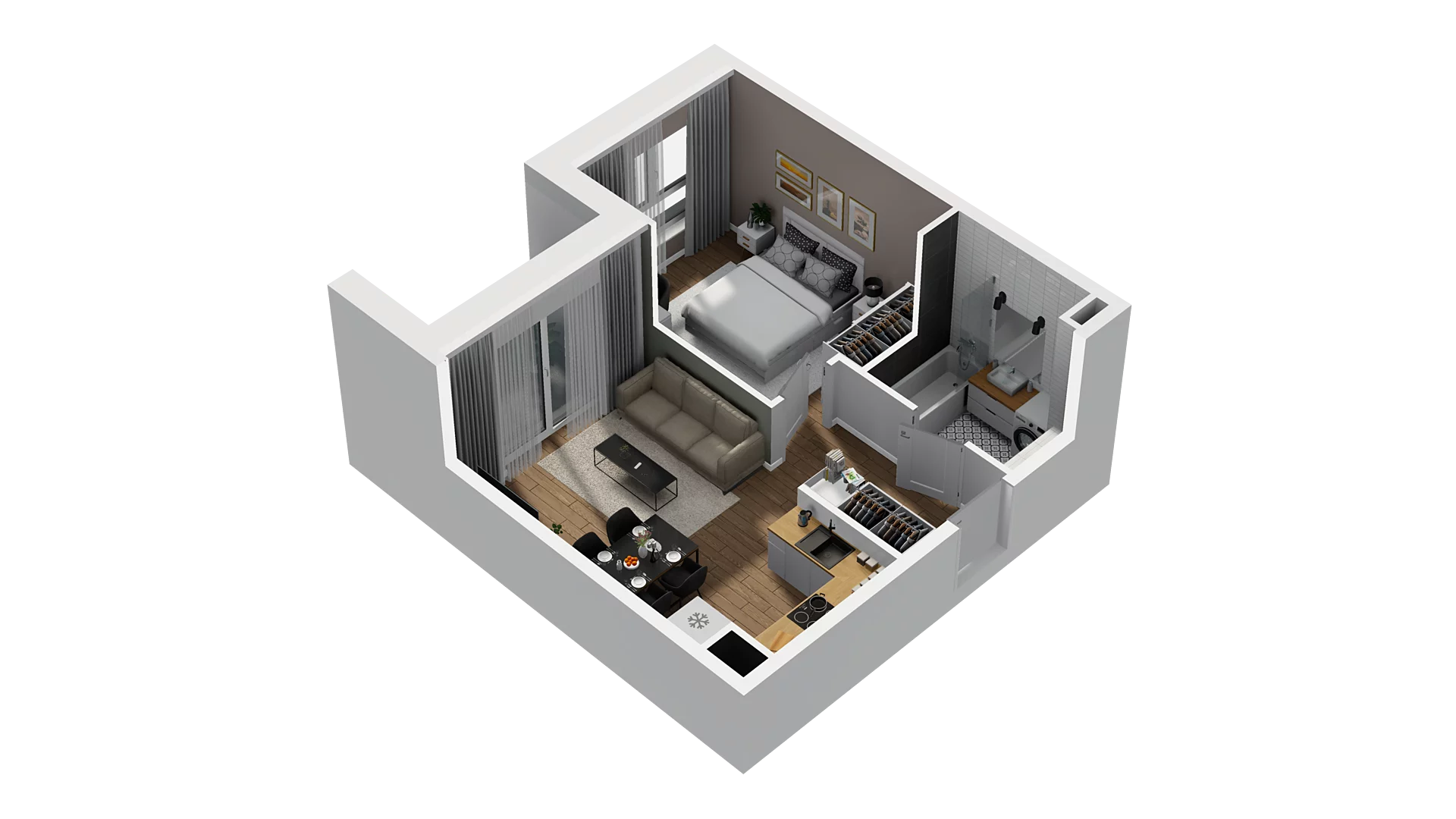 2 pokoje, mieszkanie 38,66 m², piętro 2, oferta nr D/17, Osiedle Warszawska - etap II, Gdańsk, Ujeścisko-Łostowice, Ujeścisko, ul. Warszawska