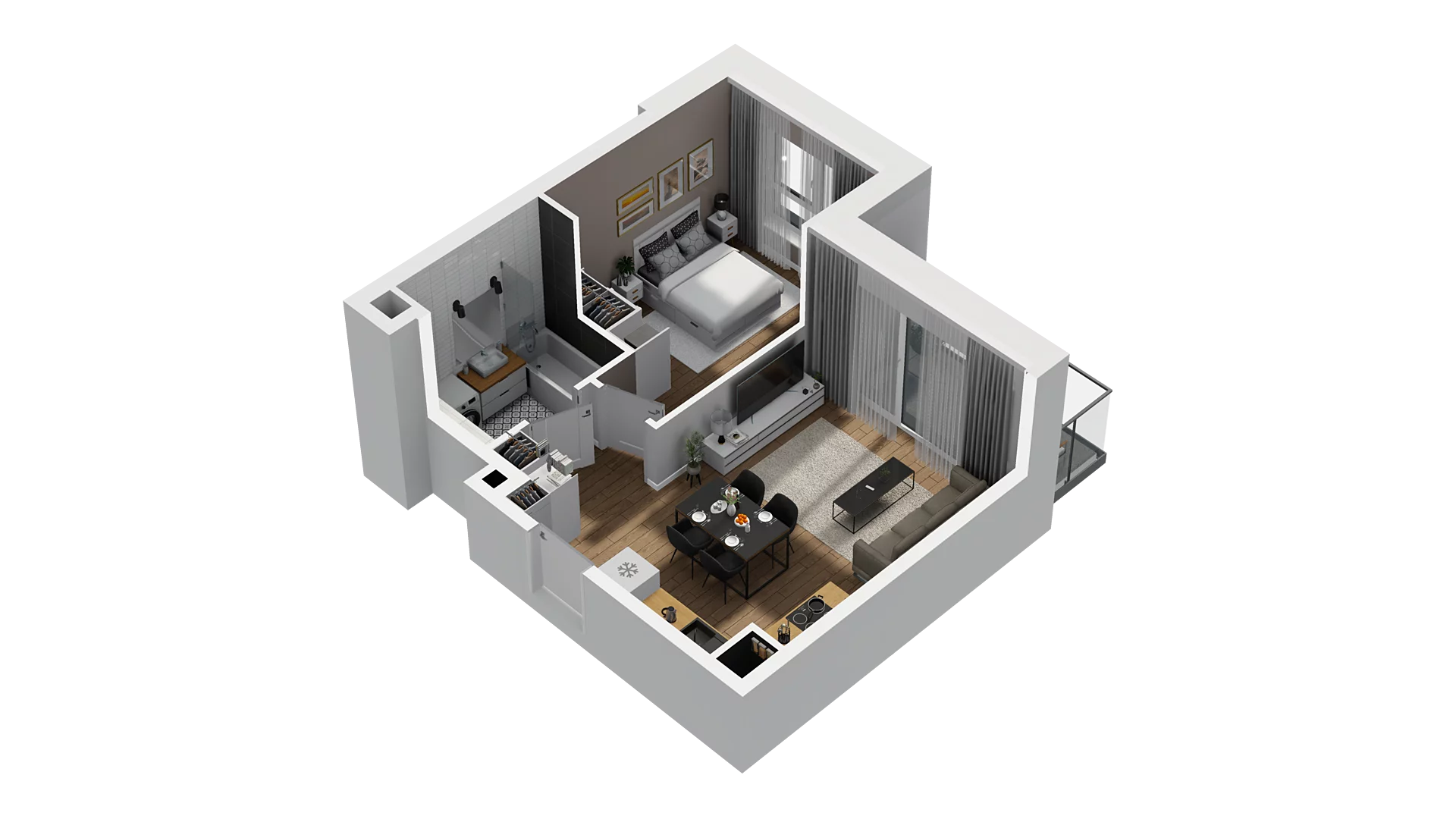 2 pokoje, mieszkanie 38,72 m², piętro 3, oferta nr D/29, Osiedle Warszawska - etap II, Gdańsk, Ujeścisko-Łostowice, Ujeścisko, ul. Warszawska