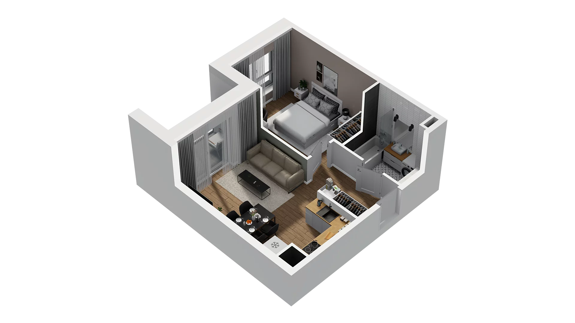2 pokoje, mieszkanie 39,79 m², piętro 5, oferta nr D/48, Osiedle Warszawska - etap II, Gdańsk, Ujeścisko-Łostowice, Ujeścisko, ul. Warszawska