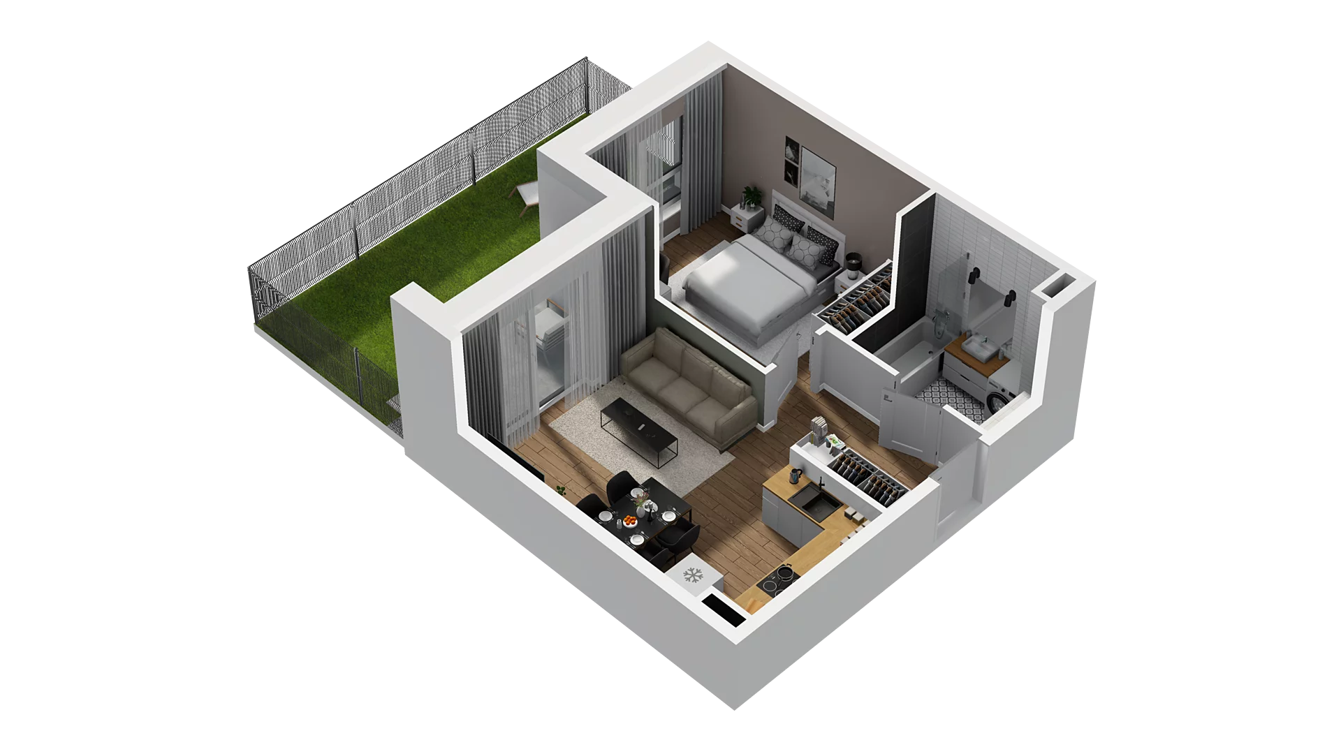 2 pokoje, mieszkanie 39,87 m², parter, oferta nr C/4, Osiedle Warszawska - etap II, Gdańsk, Ujeścisko-Łostowice, Ujeścisko, ul. Warszawska