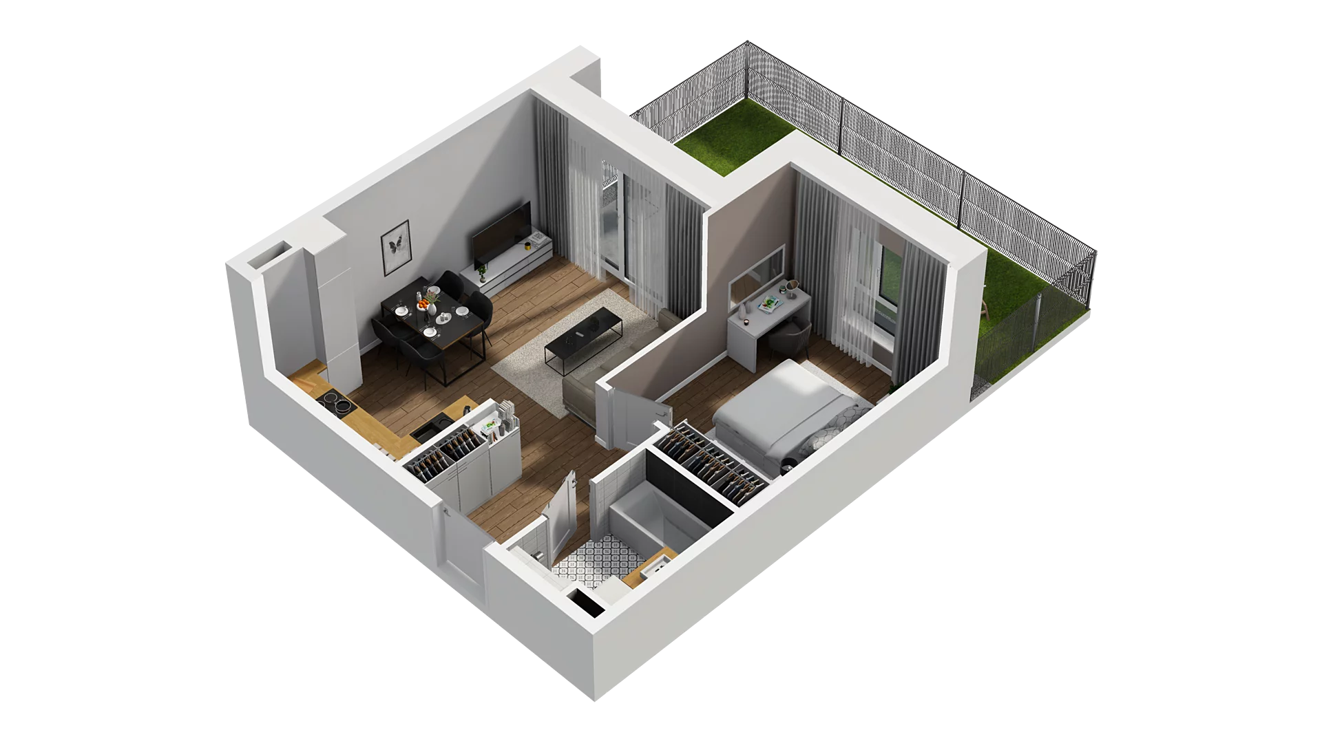 2 pokoje, mieszkanie 39,87 m², parter, oferta nr C/4, Osiedle Warszawska - etap II, Gdańsk, Ujeścisko-Łostowice, Ujeścisko, ul. Warszawska