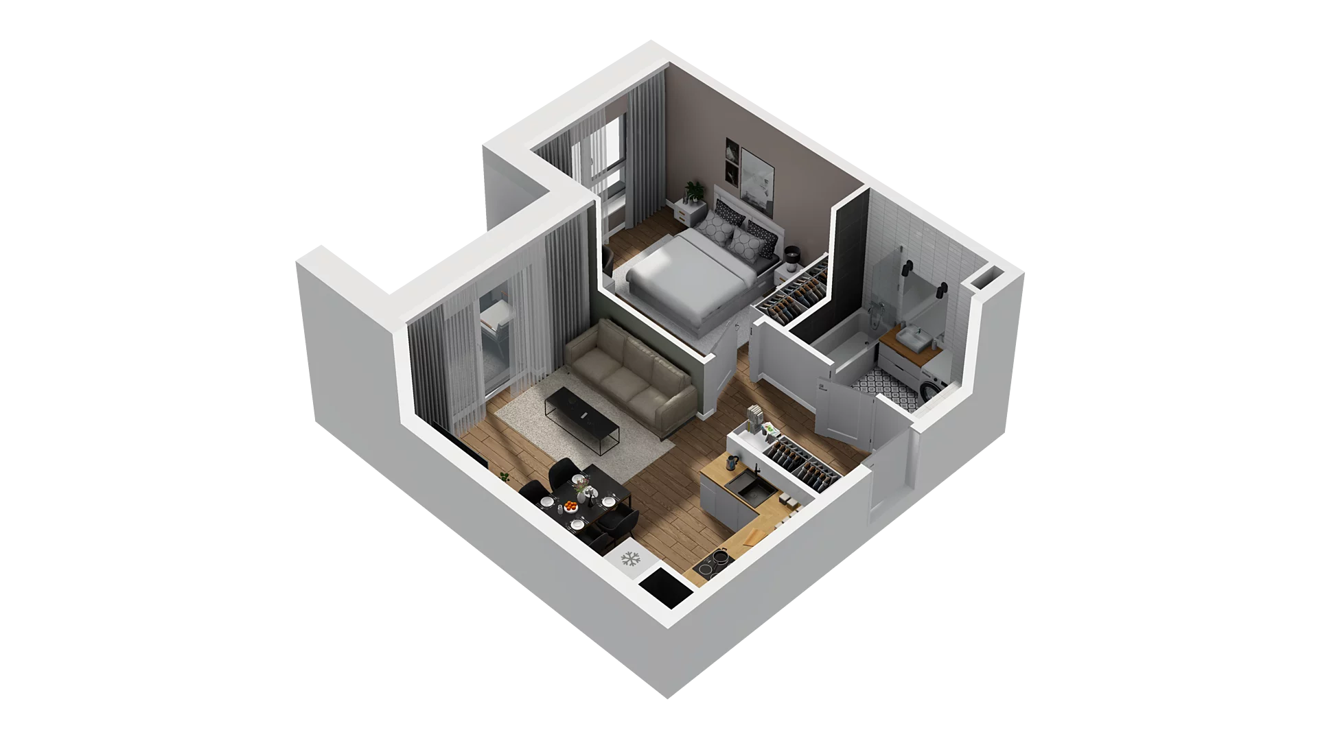 2 pokoje, mieszkanie 39,47 m², piętro 2, oferta nr C/24, Osiedle Warszawska - etap II, Gdańsk, Ujeścisko-Łostowice, Ujeścisko, ul. Warszawska