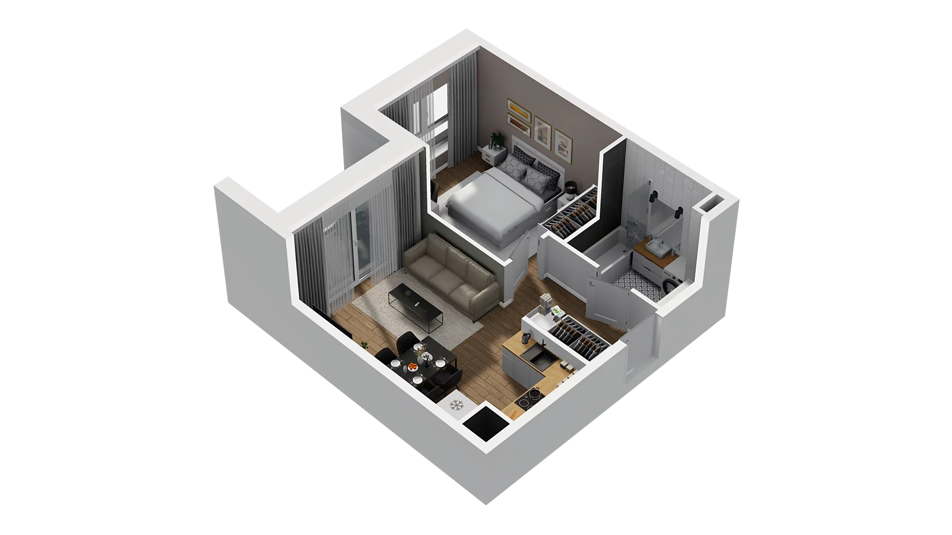 2 pokoje, mieszkanie 38,88 m², piętro 4, oferta nr C/33, Osiedle Warszawska - etap II, Gdańsk, Ujeścisko-Łostowice, Ujeścisko, ul. Warszawska