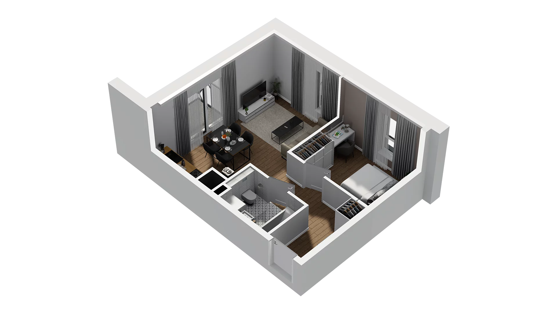 2 pokoje, mieszkanie 39,51 m², piętro 4, oferta nr C/34, Osiedle Warszawska - etap II, Gdańsk, Ujeścisko-Łostowice, Ujeścisko, ul. Warszawska
