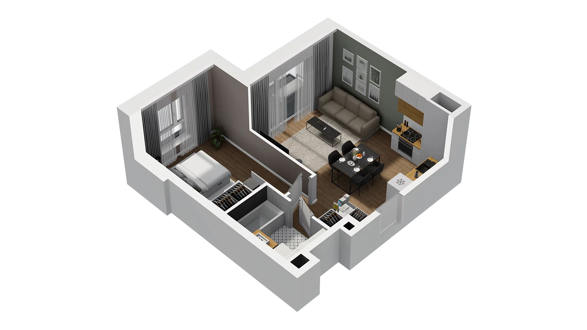 2 pokoje, mieszkanie 39,10 m², piętro 5, oferta nr C/45, Osiedle Warszawska - etap II, Gdańsk, Ujeścisko-Łostowice, Ujeścisko, ul. Warszawska