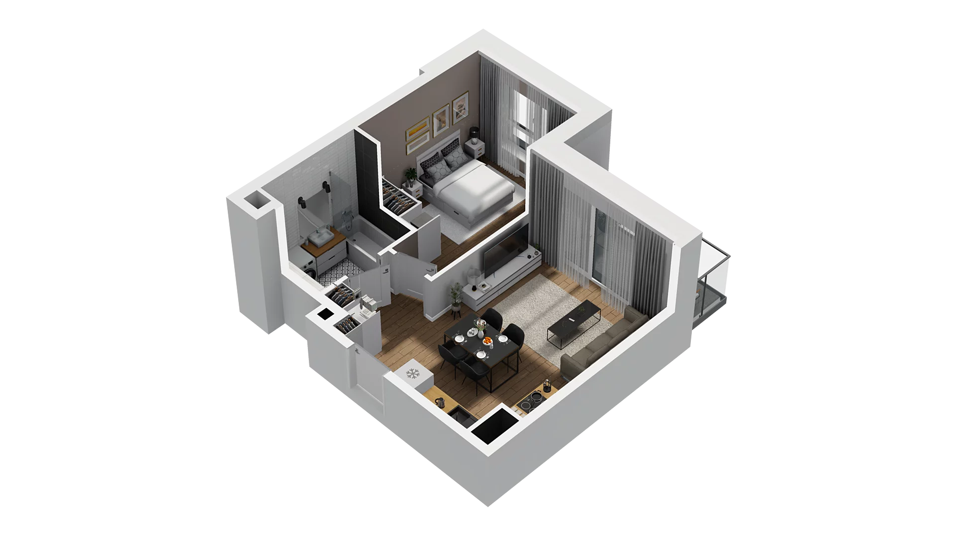 2 pokoje, mieszkanie 39,10 m², piętro 5, oferta nr C/45, Osiedle Warszawska - etap II, Gdańsk, Ujeścisko-Łostowice, Ujeścisko, ul. Warszawska