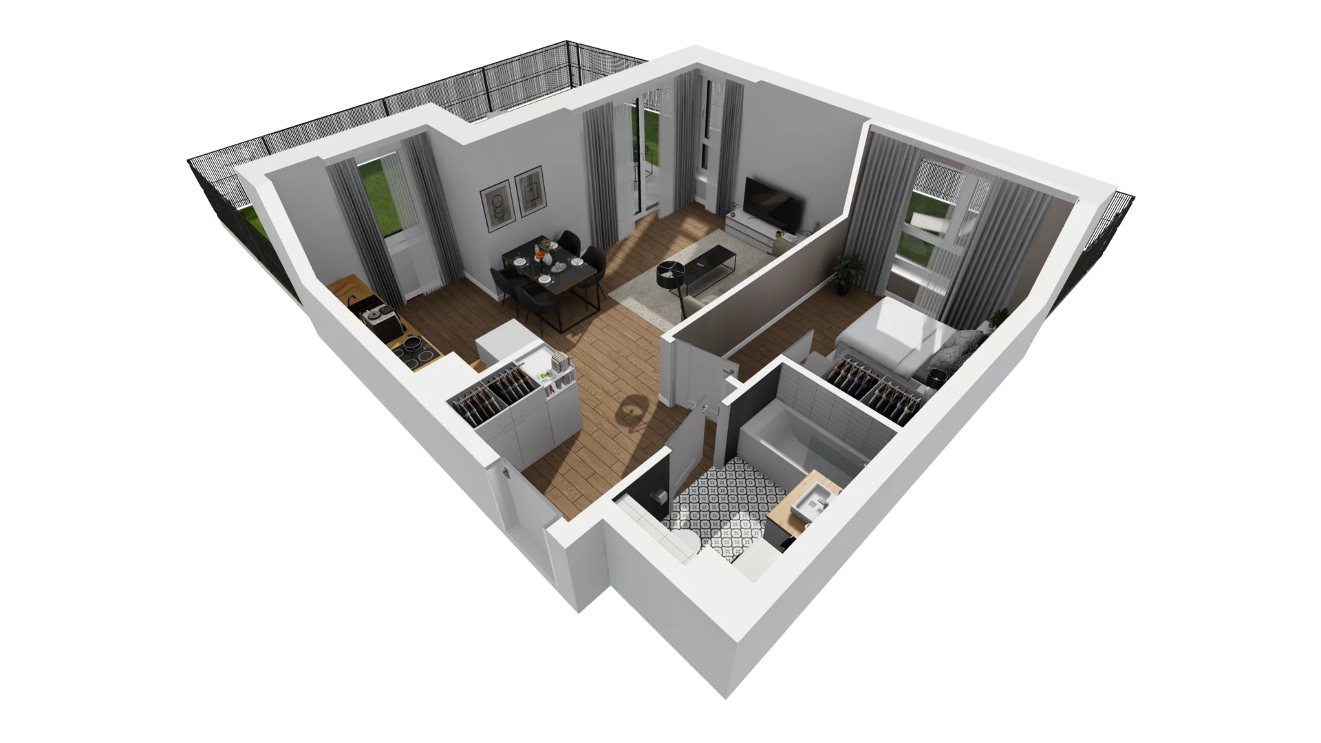 2 pokoje, mieszkanie 42,80 m², parter, oferta nr E/27, Osiedle Warszawska - etap I, Gdańsk, Ujeścisko-Łostowice, Ujeścisko, ul. Warszawska
