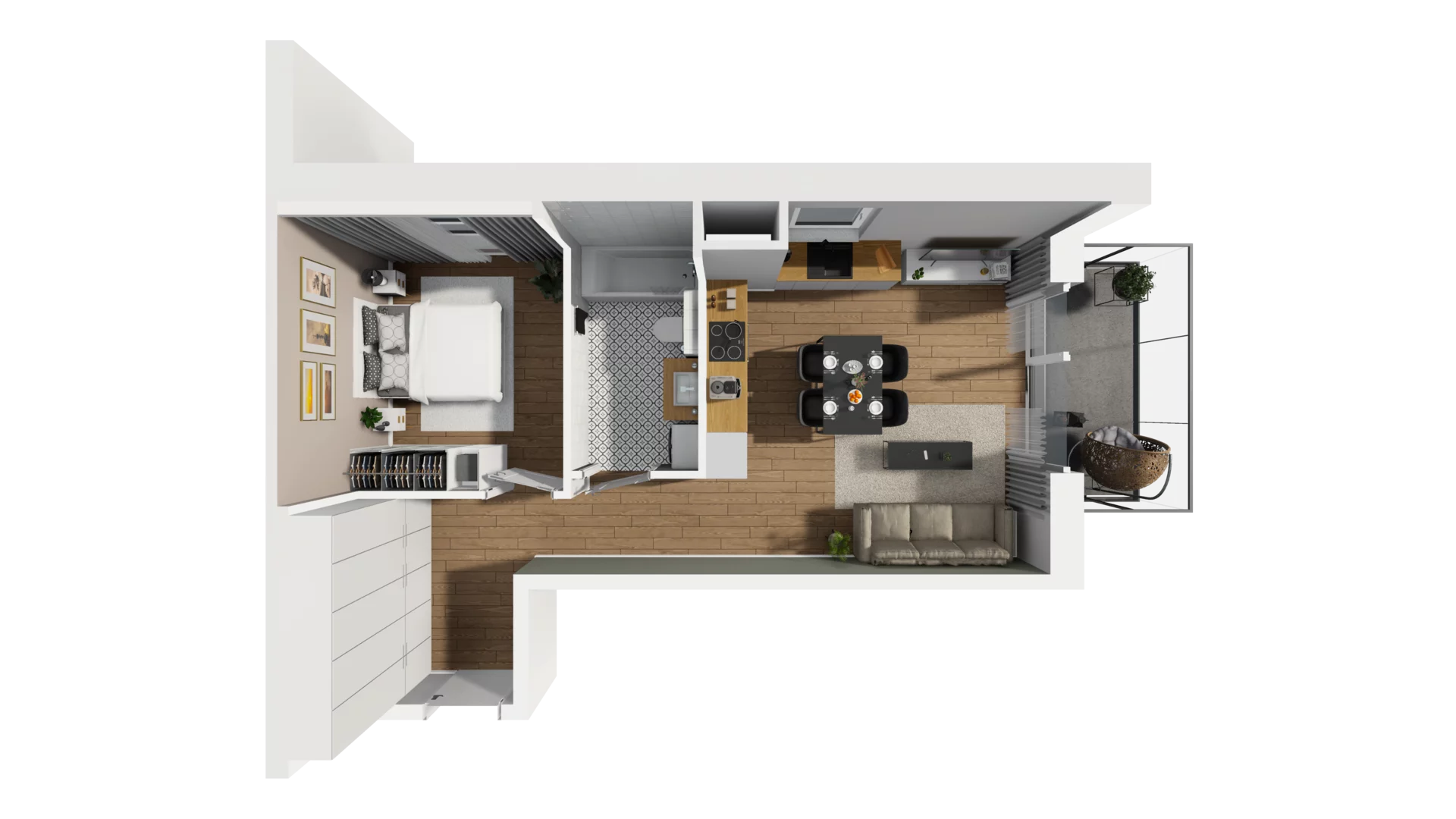 2 pokoje, mieszkanie 42,71 m², piętro 4, oferta nr F/35, Osiedle Warszawska - etap I, Gdańsk, Ujeścisko-Łostowice, Ujeścisko, ul. Warszawska